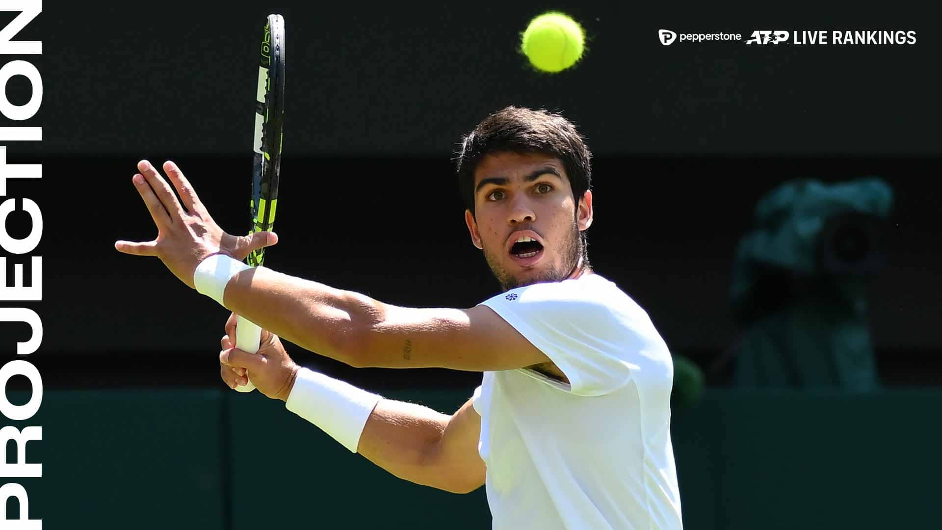 Carlos Alcaraz is No. 1 in the Pepperstone ATP Live Rankings entering the Wimbledon semi-finals.