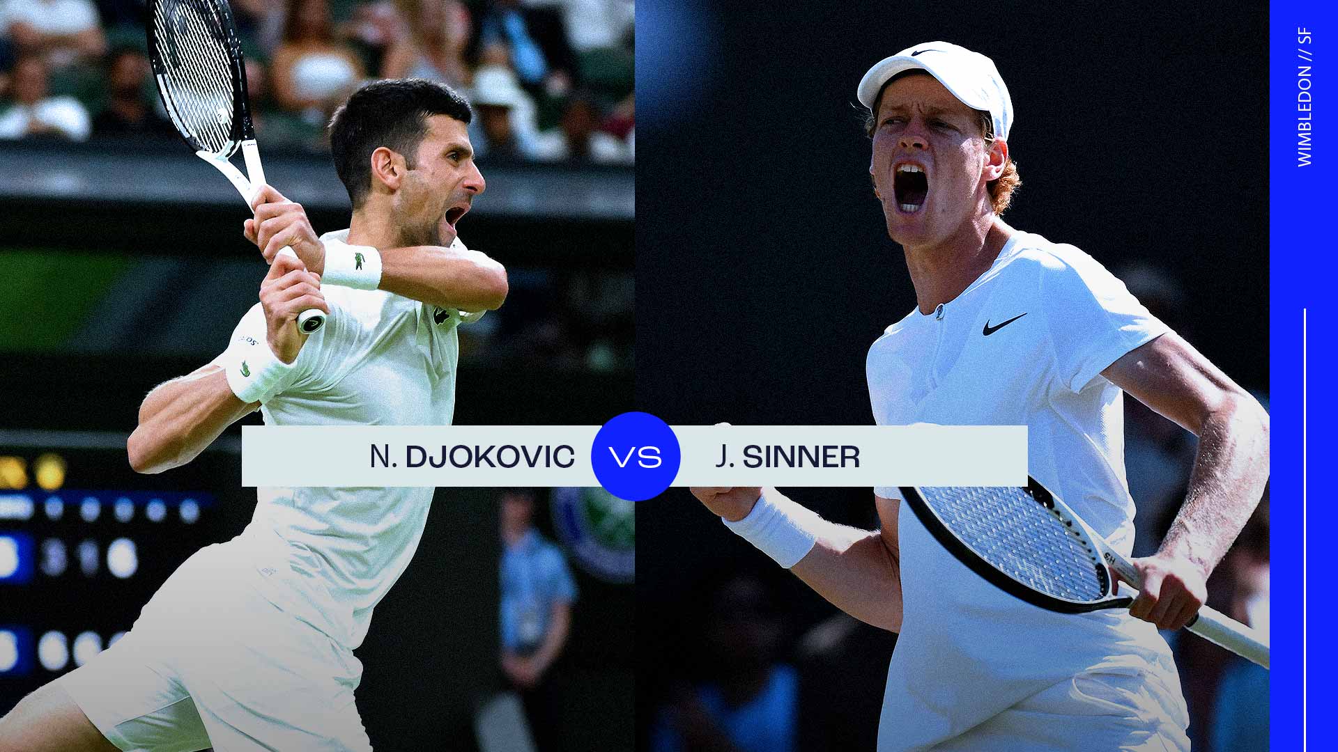 Novak Djokovic and Jannik Sinner clash for the second consecutive year at Wimbledon.