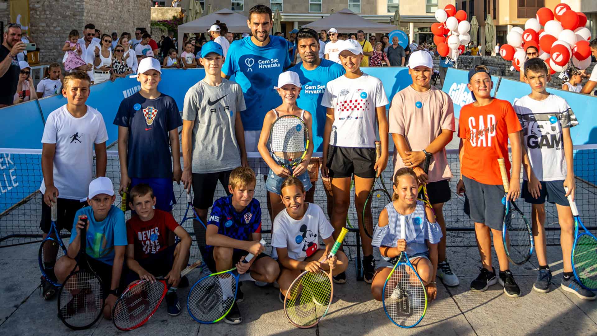 <a href='https://www.atptour.com/en/players/marin-cilic/c977/overview'>Marin Cilic</a> meets with local kids as part of his third Game, Set, Croatia event.