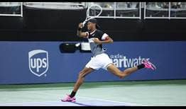Christopher Eubanks in full flight at the Atlanta Open.