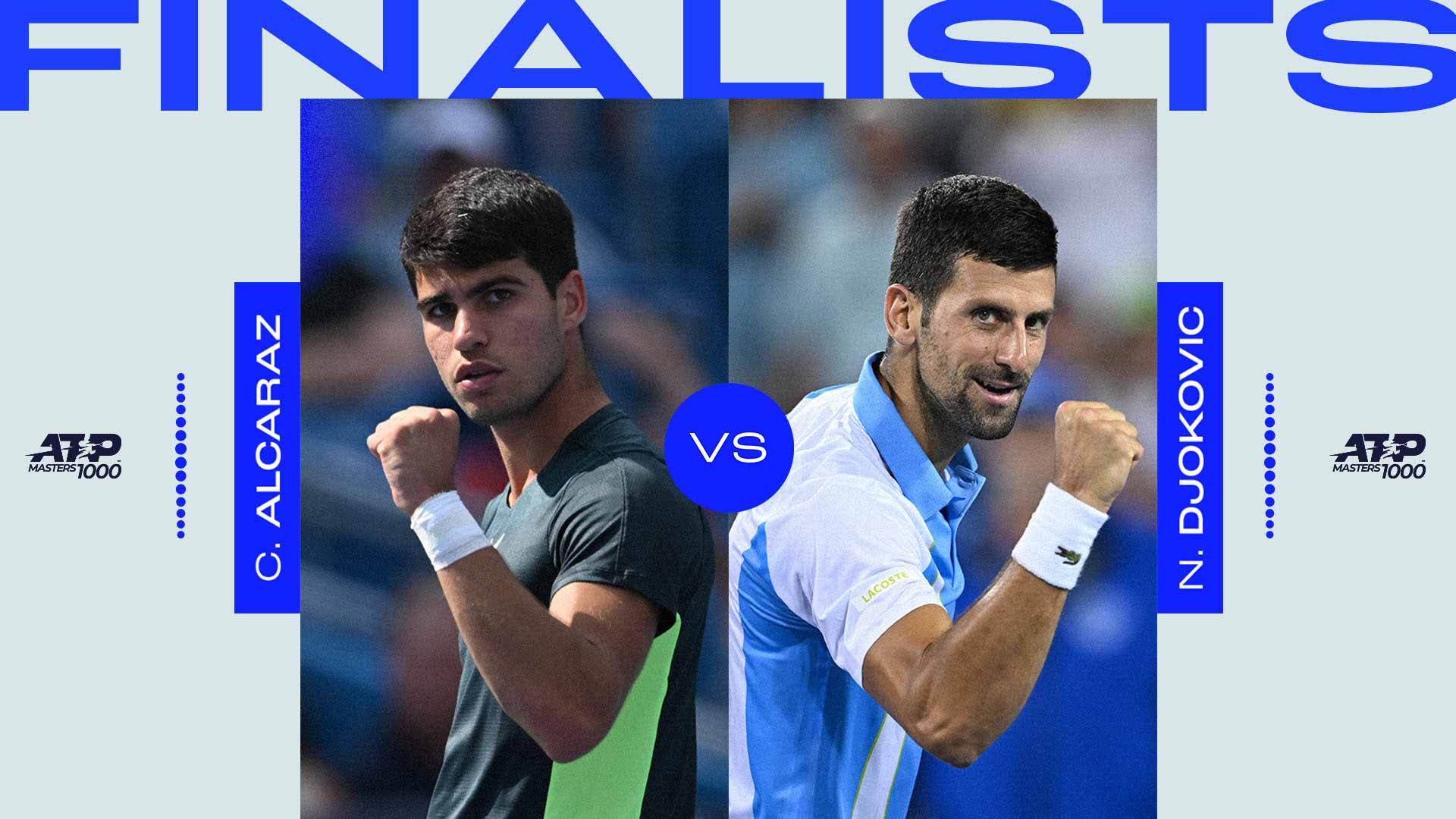 Carlos Alcaraz and Novak Djokovic will meet Sunday for the Western & Southern Open title.