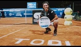 Luciano Darderi wins his first Challenger title in Todi, Italy.