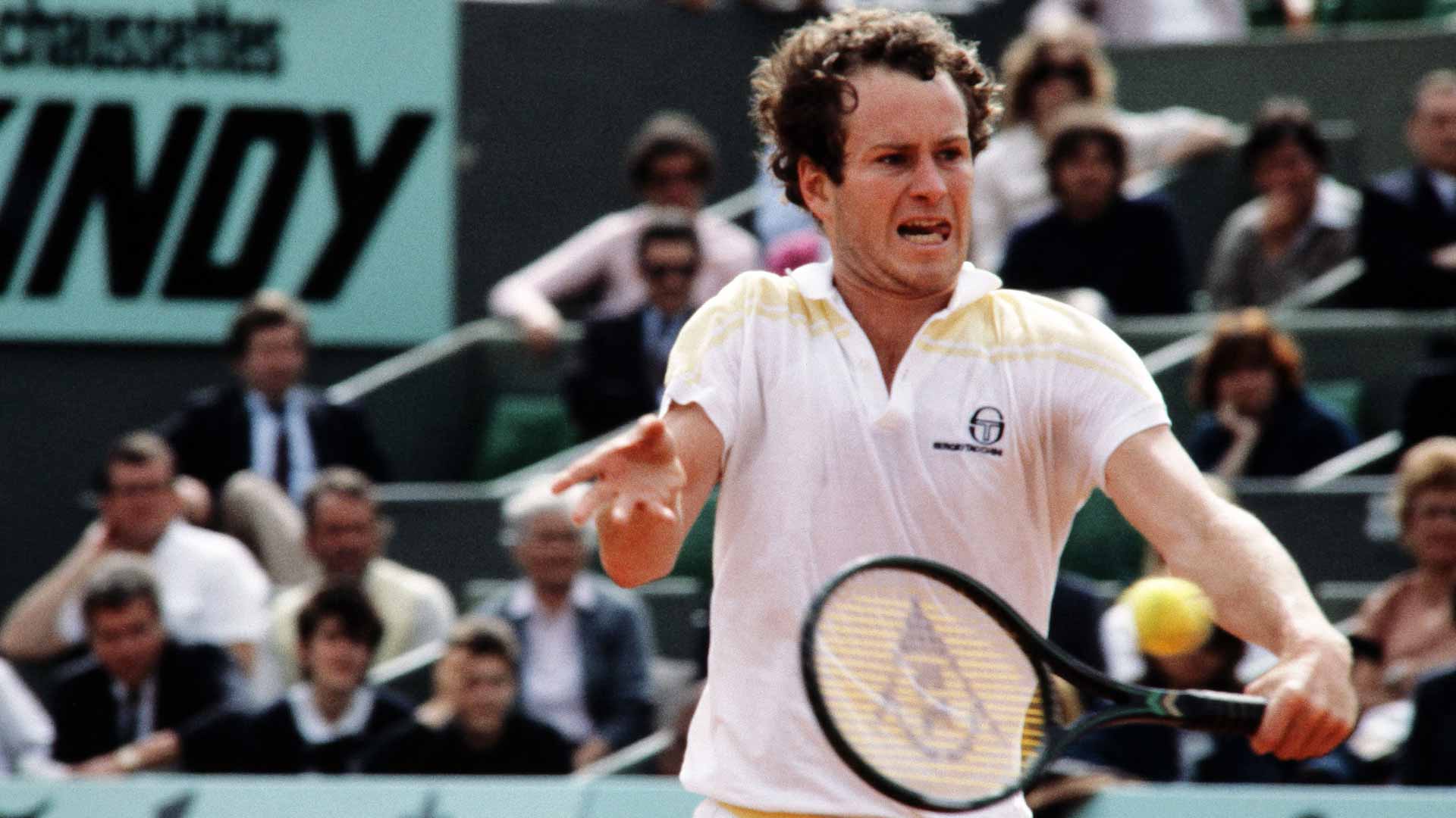 John McEnroe in action at Roland Garros in 1983.