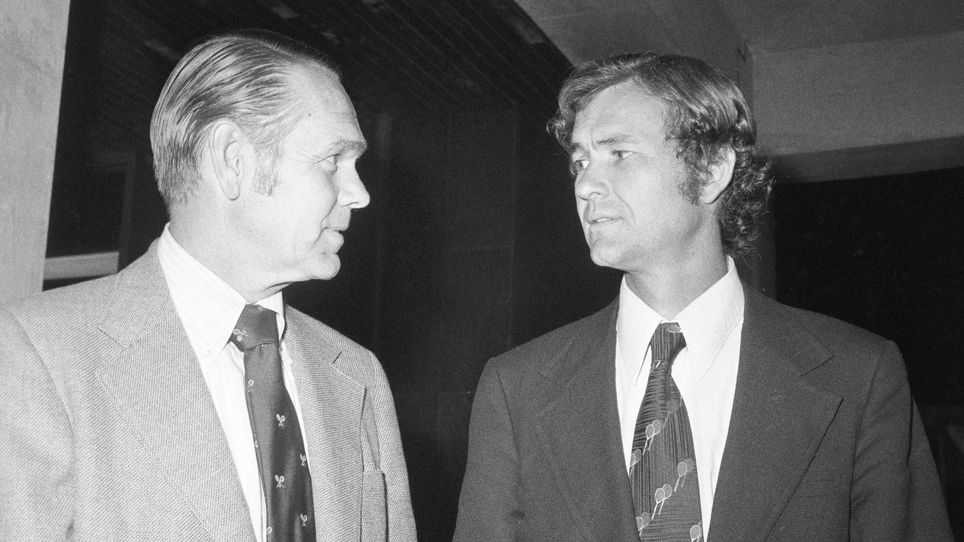 Jack Kramer (left) and Cliff Drysdale.