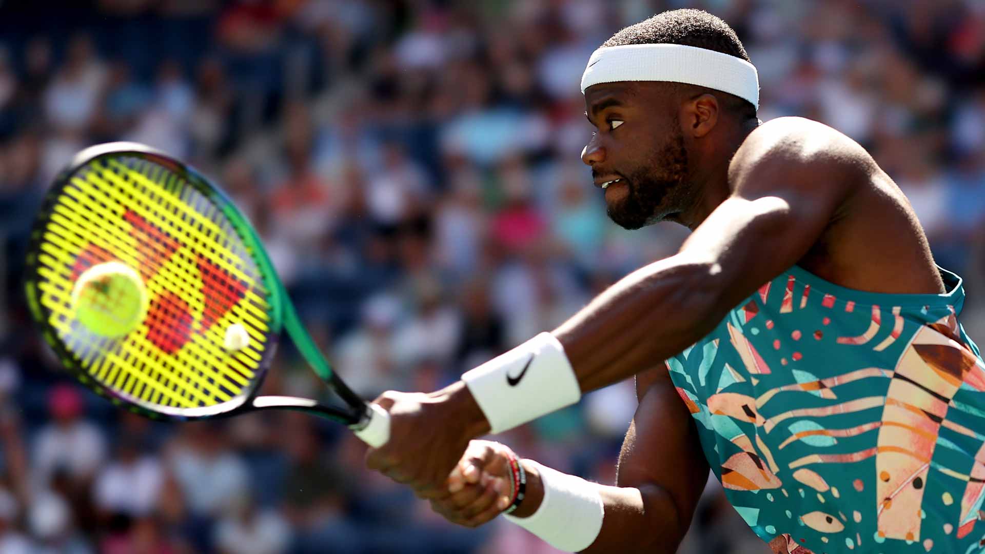Frances Tiafoe in action Friday at the US Open.