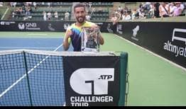 Damir Dzumhur wins the Challenger 75 event in Istanbul, Turkiye.
