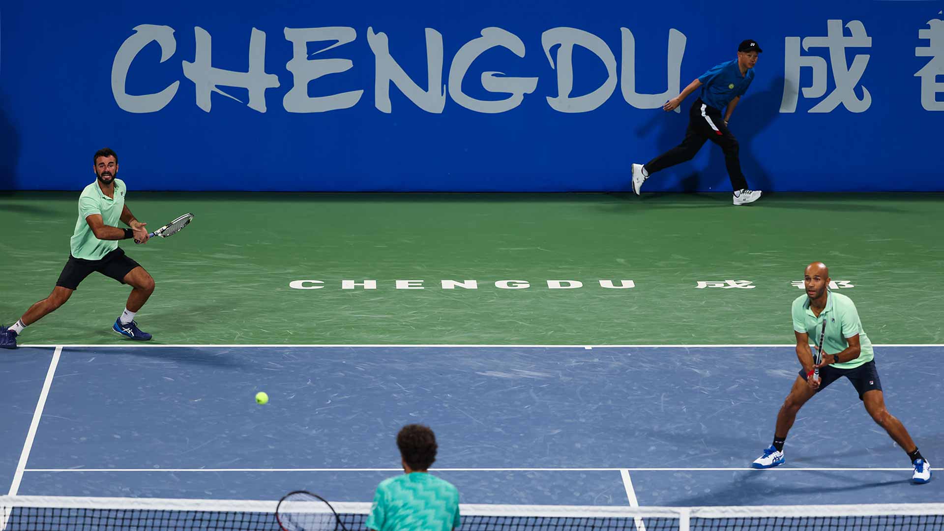 Fabien Reboul and Sadio Doumbia earn a Match Tie-break victory on Thursday to reach the second round in Chengdu. 