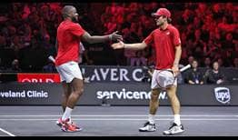 Frances Tiafoe and Tommy Paul secure victory in the opening doubles match of the 2023 Laver Cup on Friday in Vancouver.