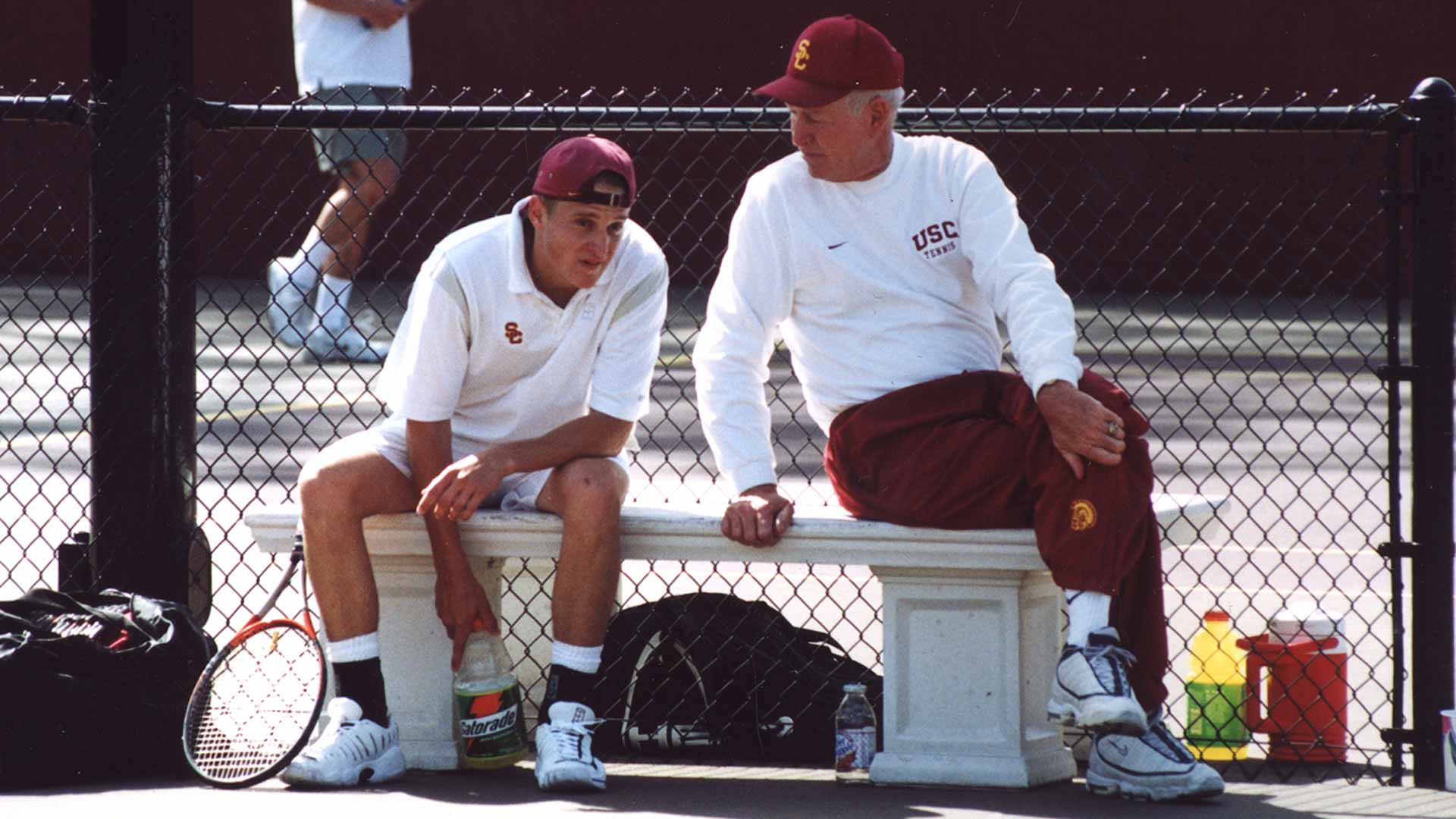 Dick Leach with former USC player Damien Spizzo.