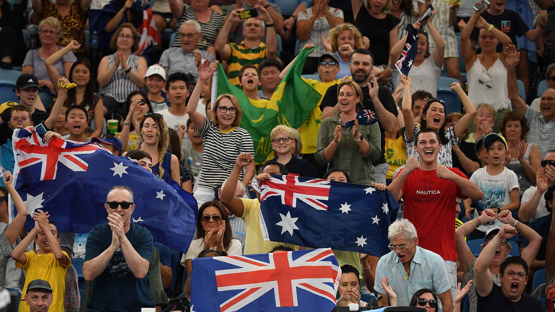 Australian fans in full voice.