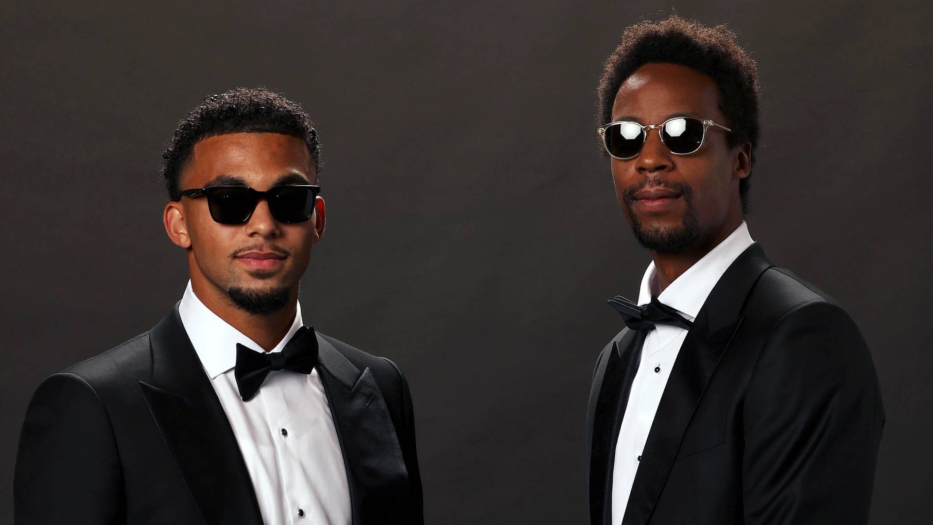 Arthur Fils and Gael Monfils at a pre-Laver Cup photoshoot in September in Vancouver.