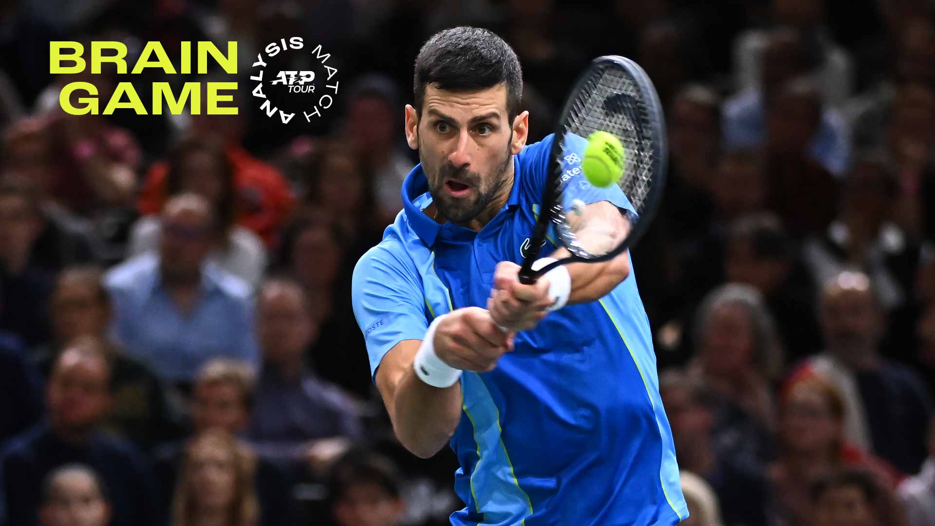 Novak Djokovic hits 57 per cent of his groundstrokes from the backhand side en route to victory over Grigor Dimitrov in the Paris final.