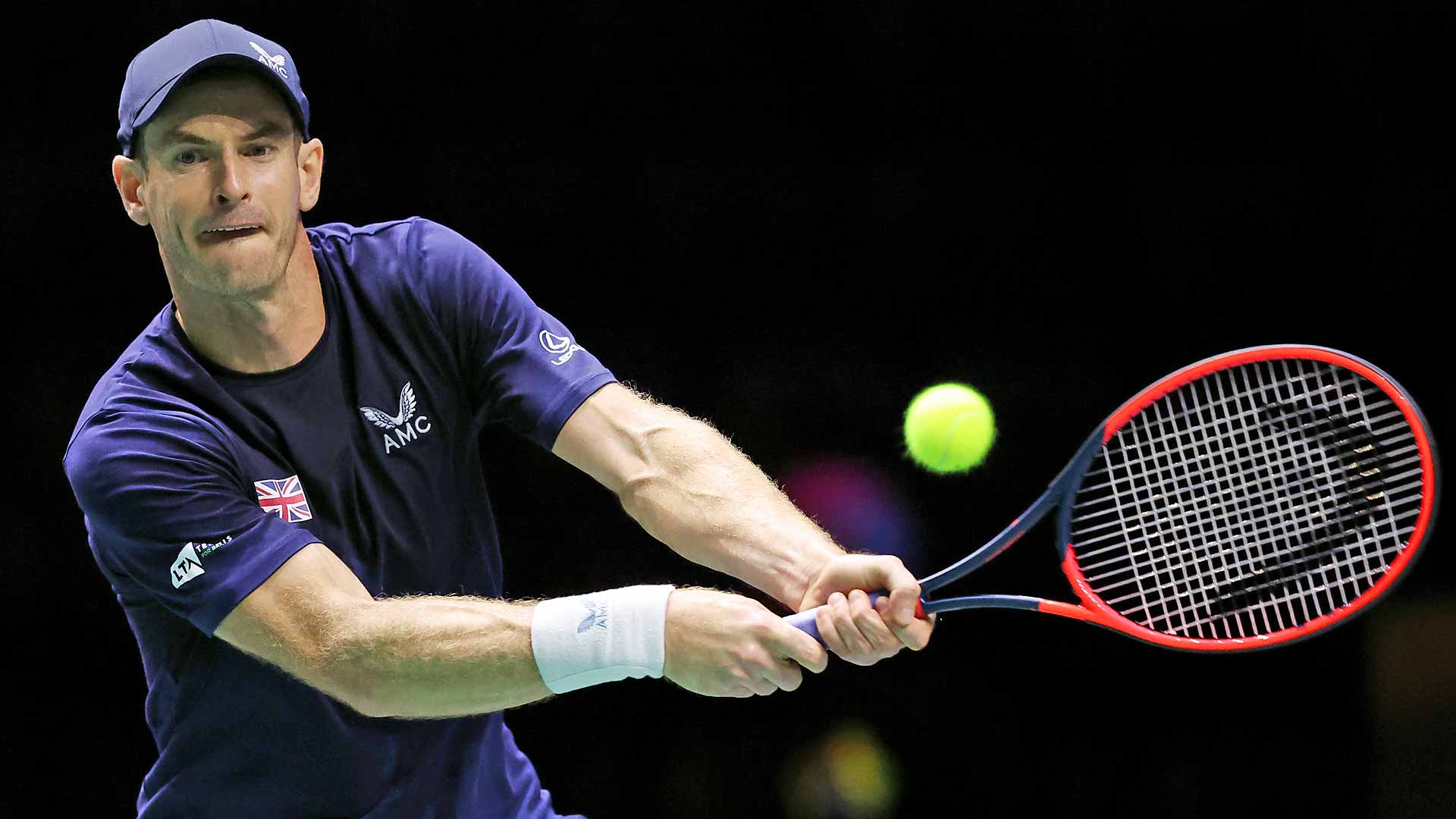 Andy Murray in Davis Cup action for Great Britain in September.