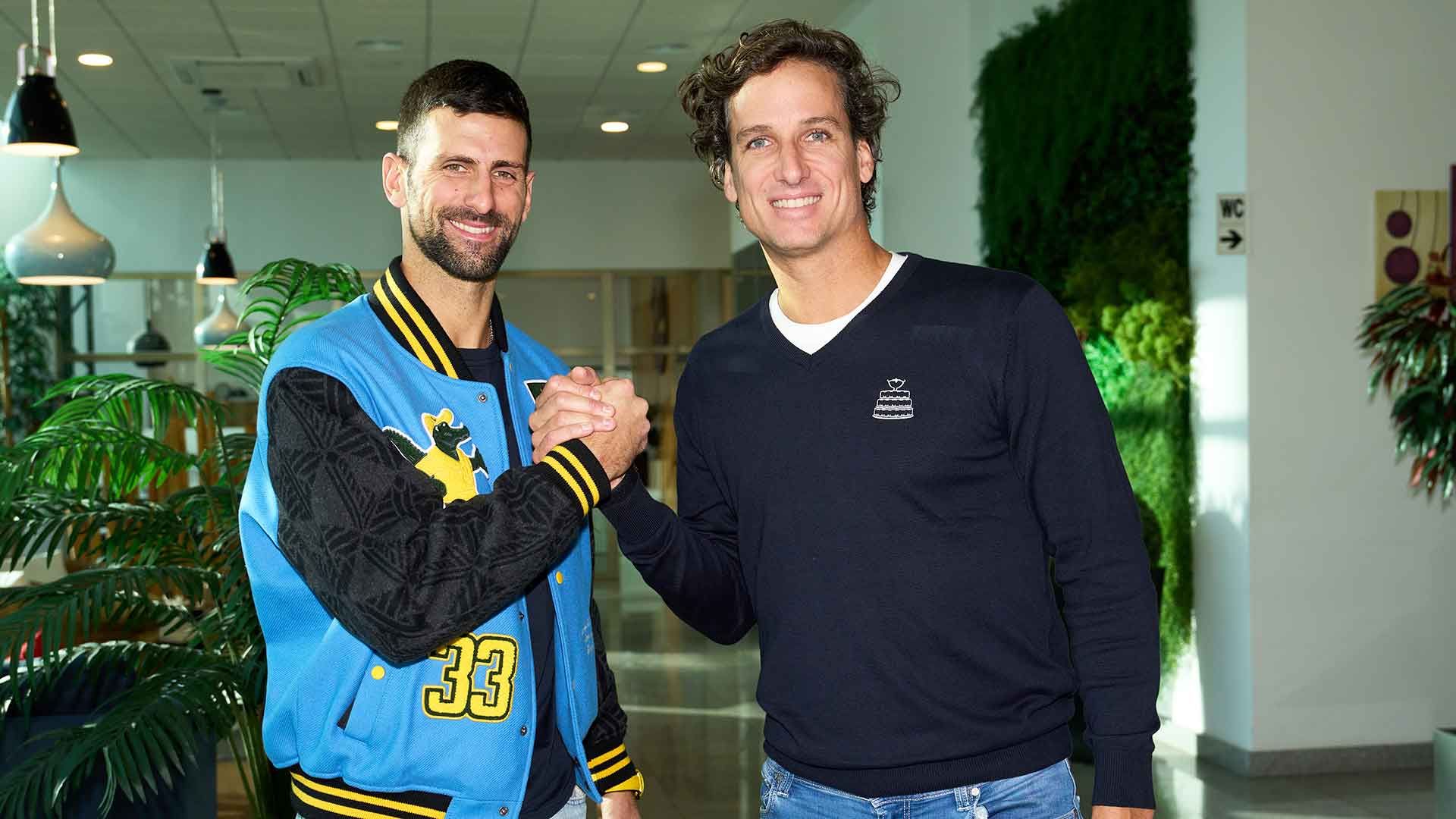 Novak Djokovic and Feliciano Lopez in Malaga.