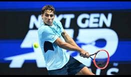 Italy's Flavio Cobolli makes a winning start on his Next Gen ATP Finals debut.