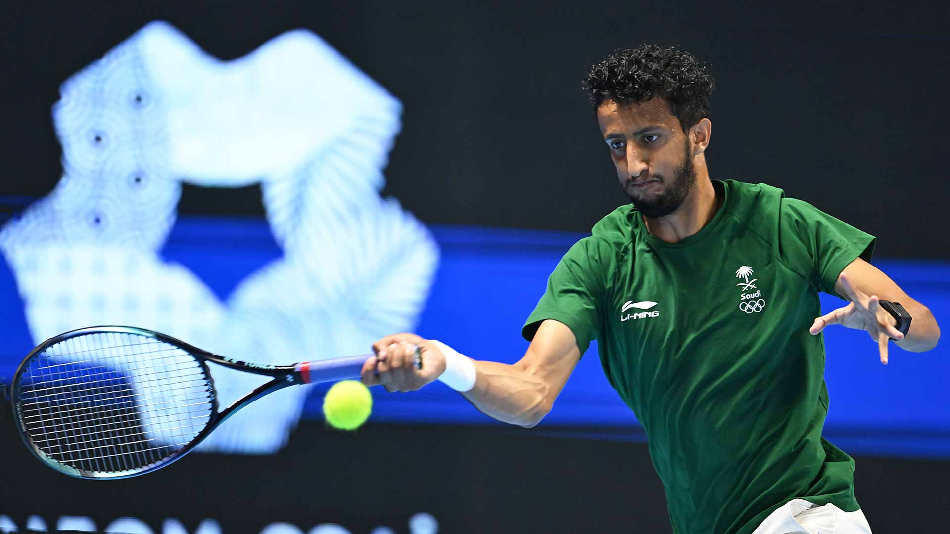 Ammar Alhogbani during practice this week at the Next Gen ATP Finals presented by NEOM.