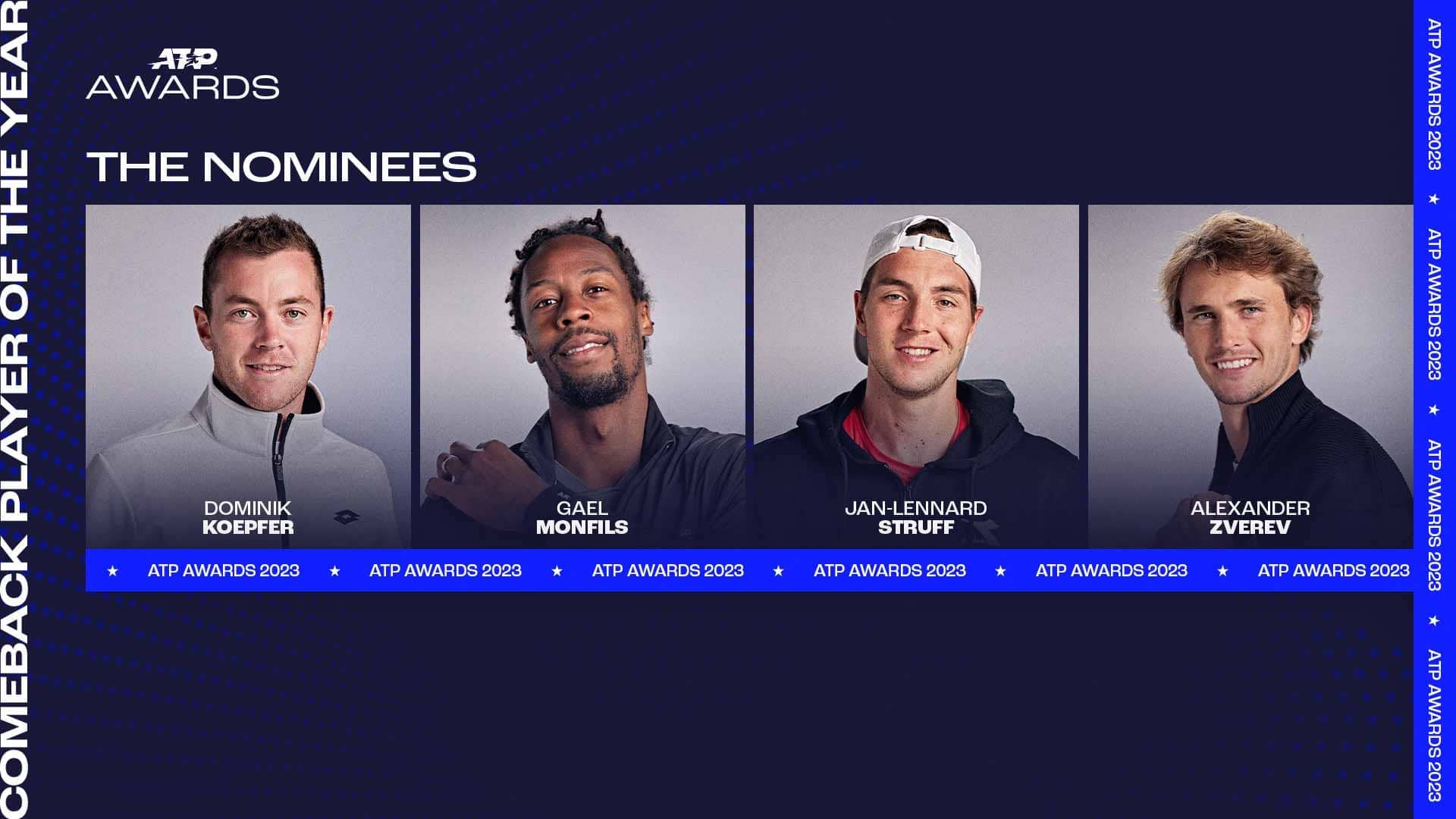 2023 ATP Awards: Djokovic Joined By Sinner, Alcaraz, Auger