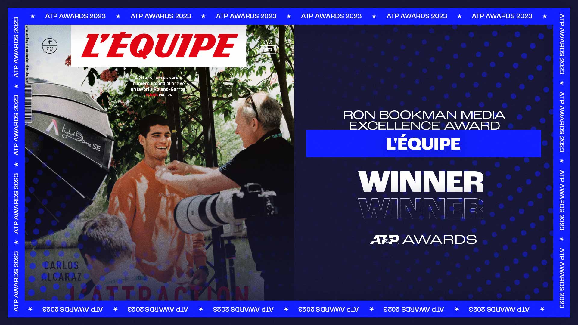 L'Équipe Wins 2023 Ron Bookman Media Excellence Award | ATP Tour