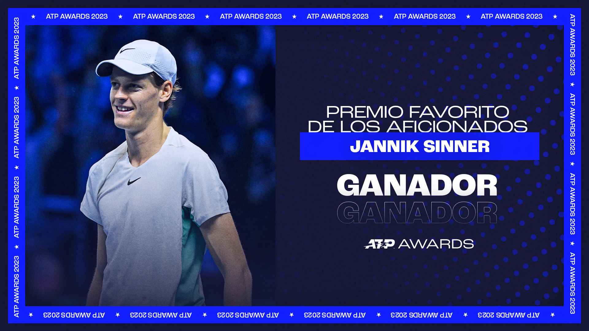 Sinner Es Elegido Favorito De Los Aficionados En Los Premios ATP 2023