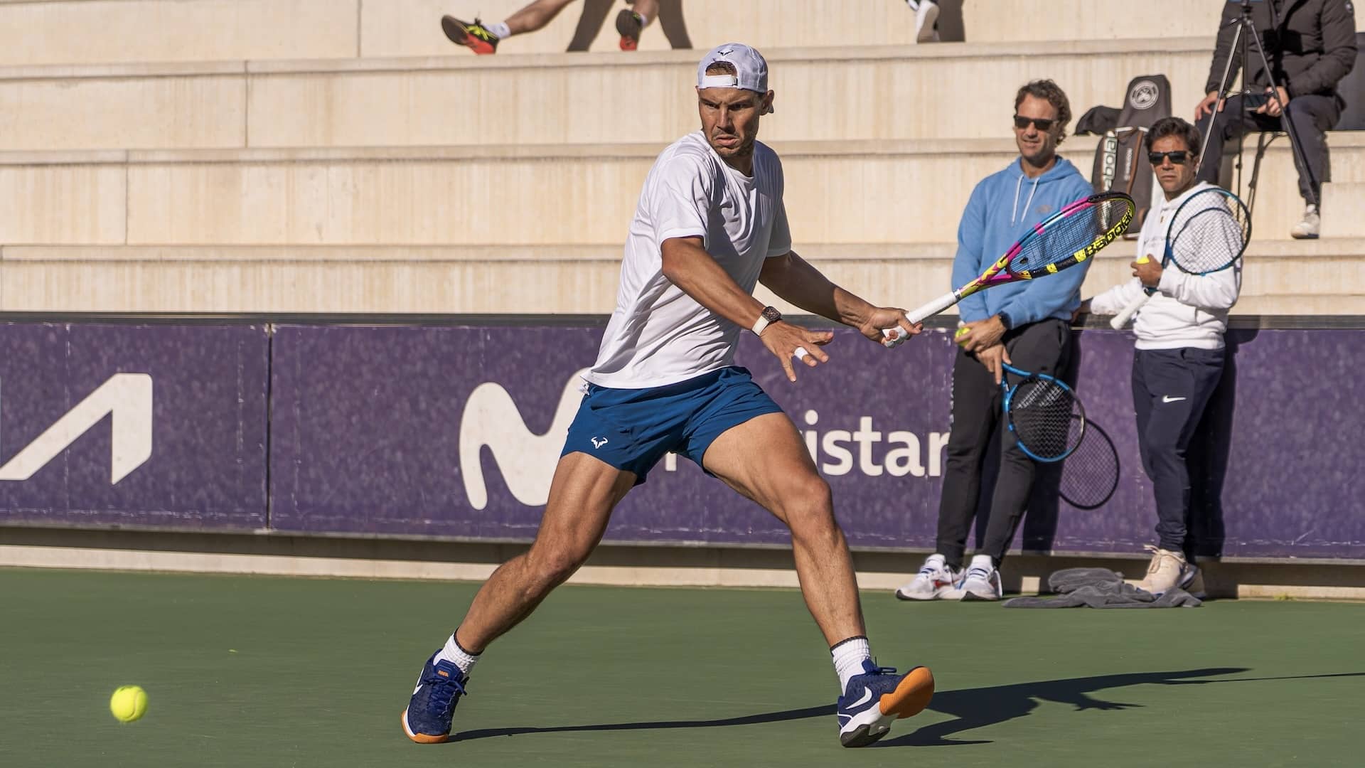 Rafael Nadal, durante un entrenamiento esta semana.
