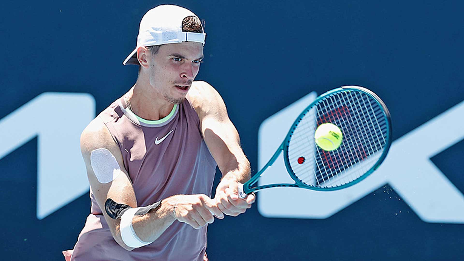 Dino Prizmic in action on Thursday during Australian Open qualifying in Melbourne.