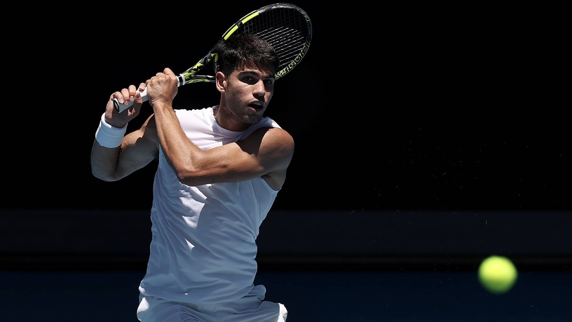 Carlos Alcaraz, durante un entrenamiento en Melbourne.