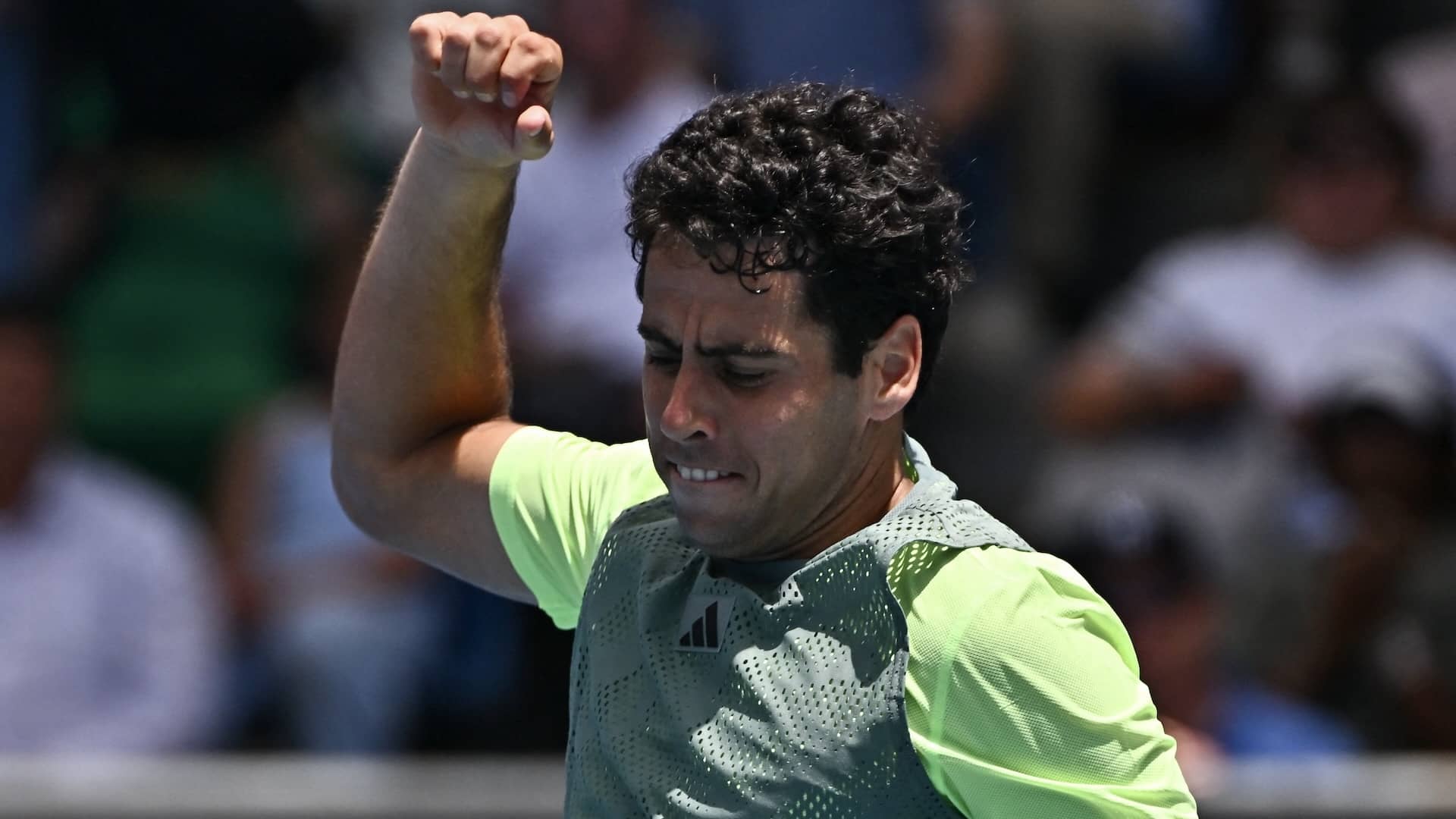 Jaume Munar, celebrando la victoria en el Abierto de Australia este domingo.