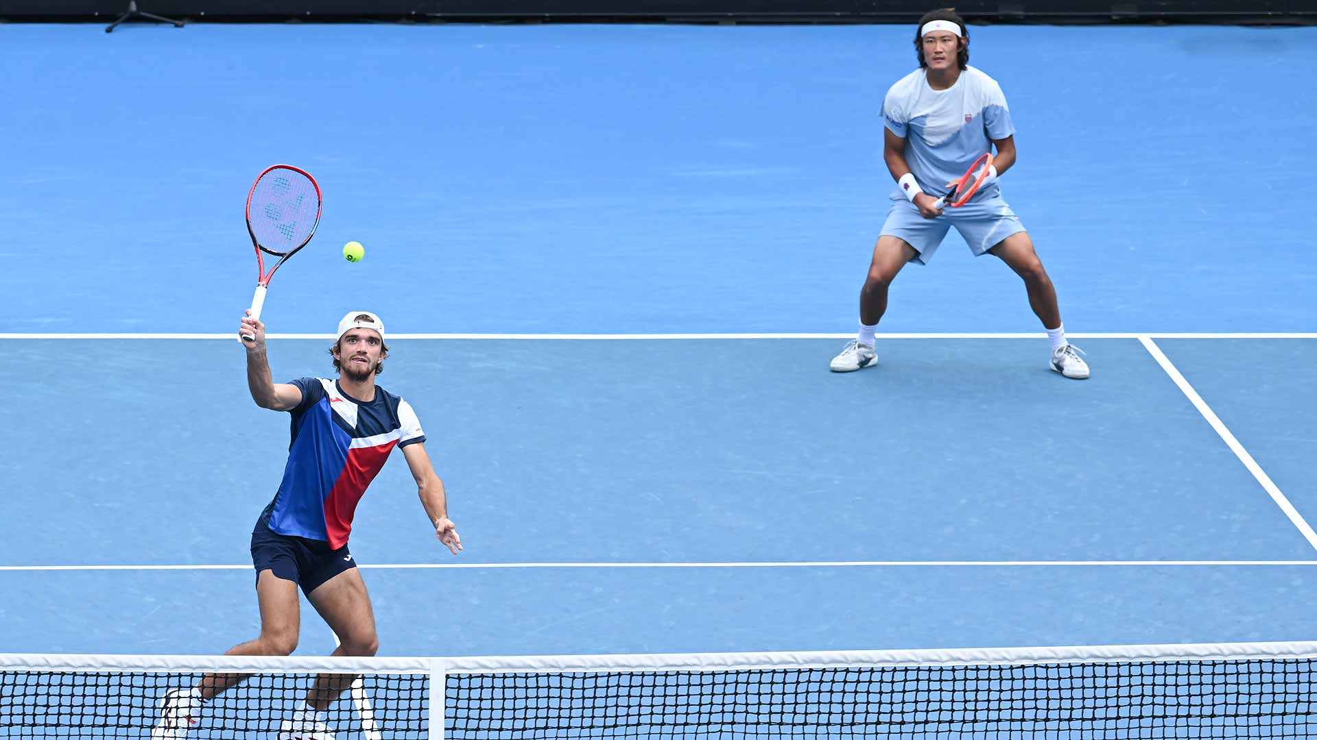 Tomas Machac and Zhang Zhizhen are competing together for the first time at the Australian Open.