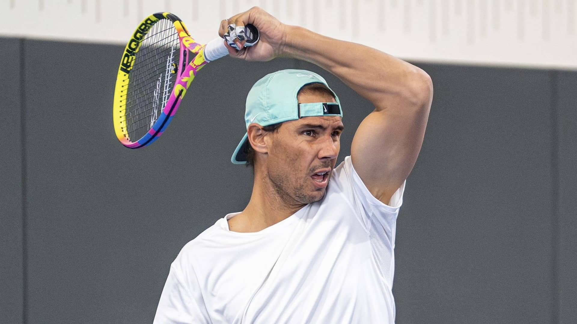 Rafael Nadal, durante un entrenamiento esta semana.