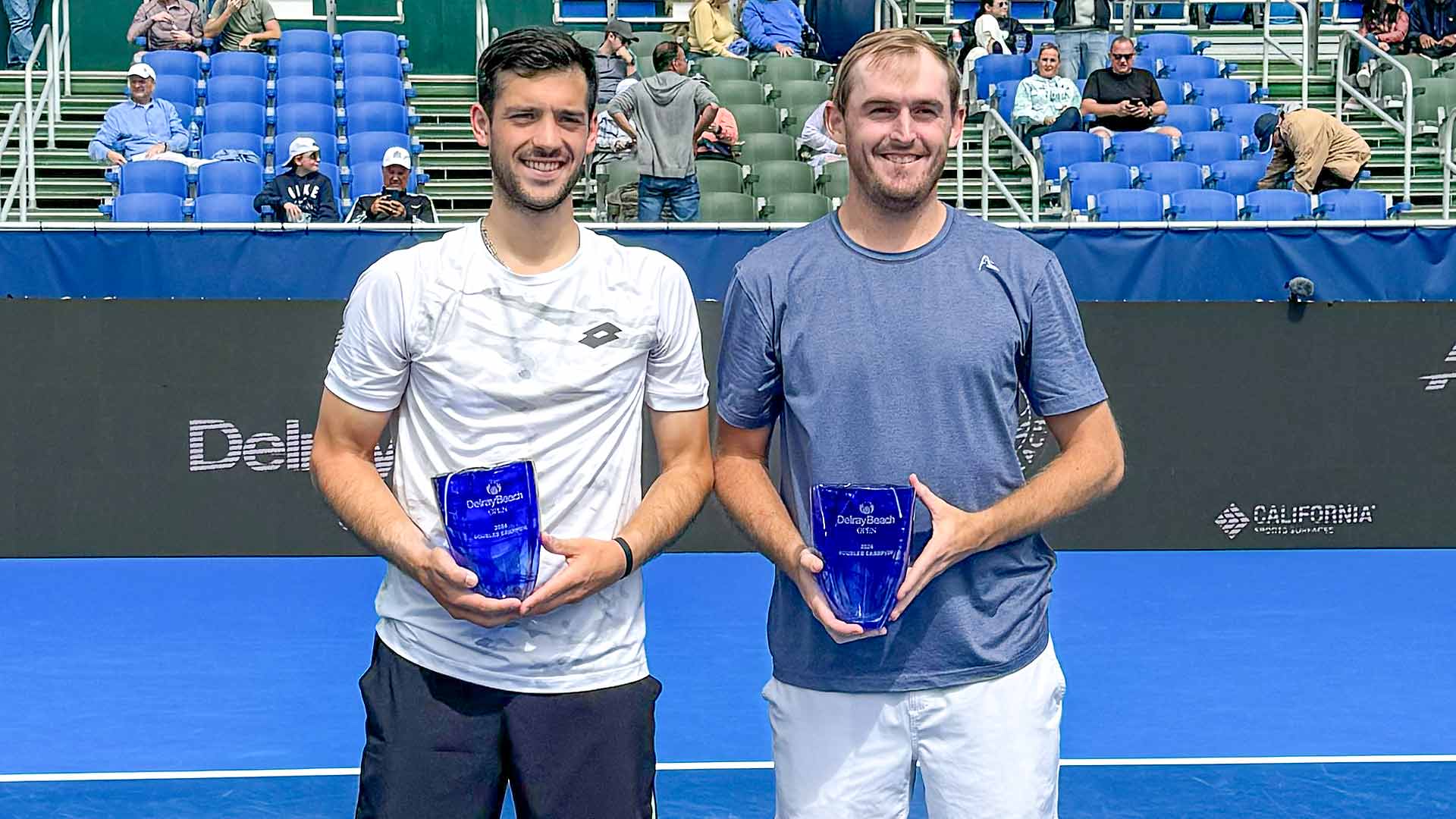 Julian Cash and Robert Galloway celebrate their Delray Beach triumph.