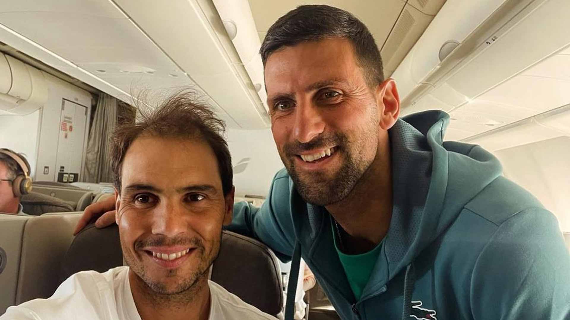Rafael Nadal y Novak Djokovic viajan juntos a Estados Unidos.