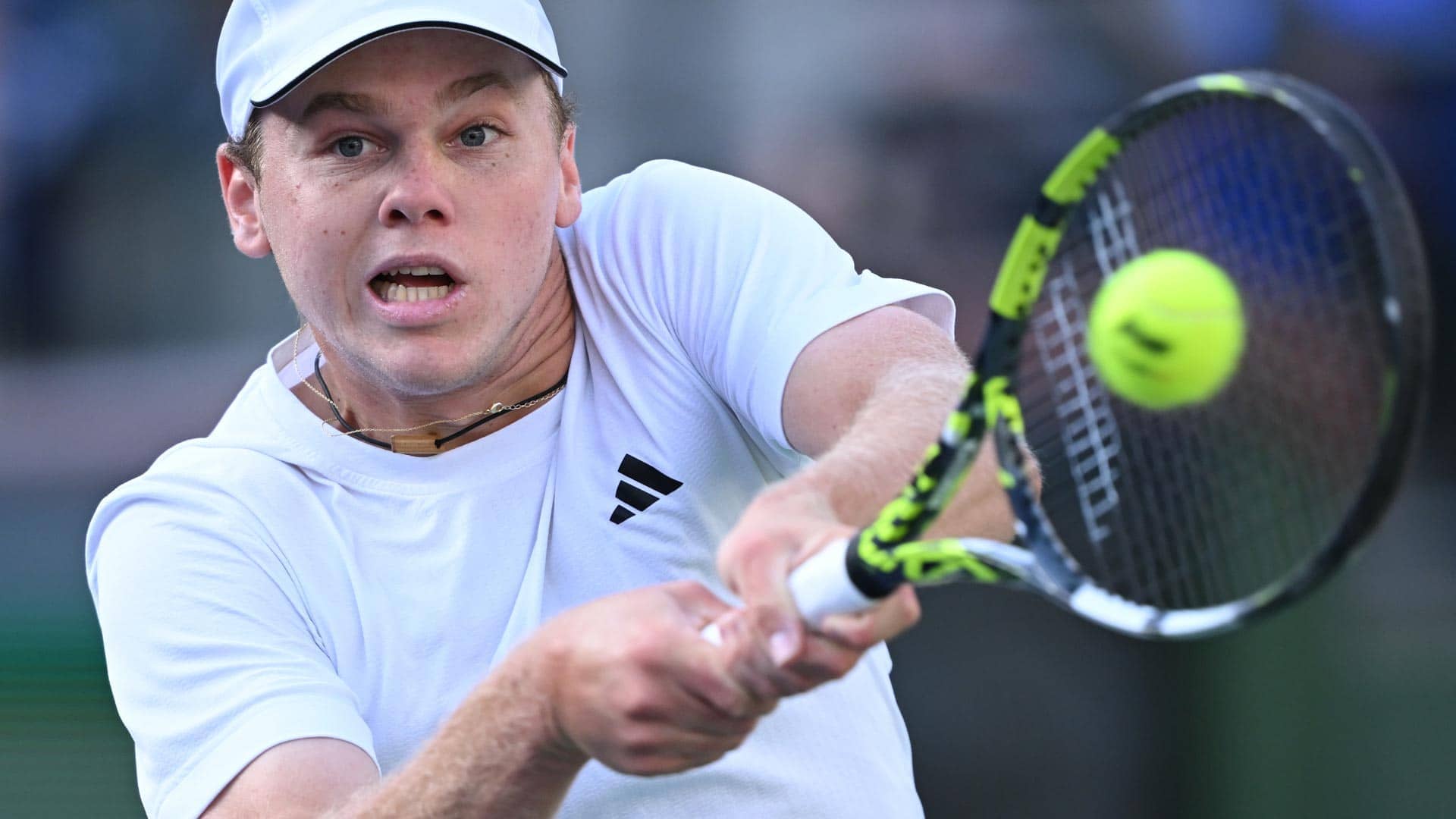 Alex Michelsen saves both break points against him in his Indian Wells first-round win.