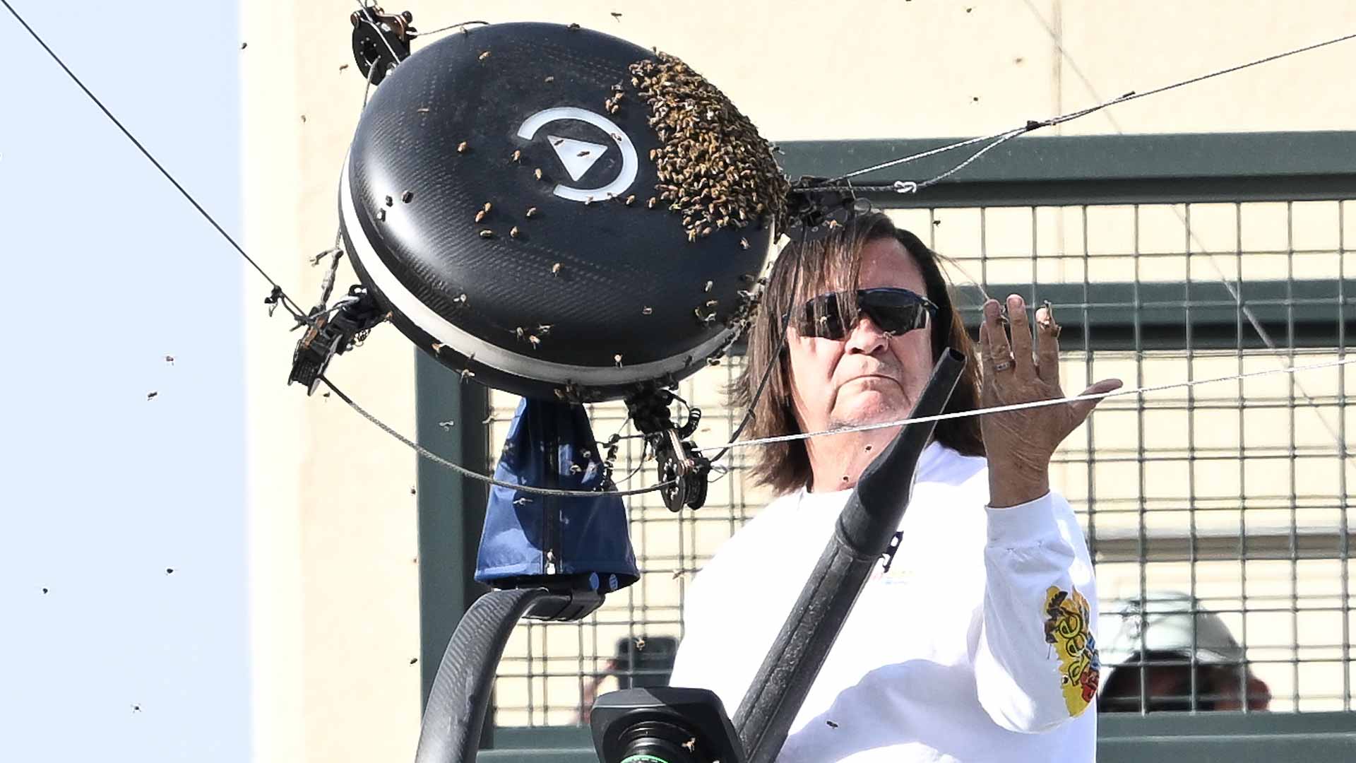 Beekeeper Lance Davis saves the day at the BNP Paribas Open!