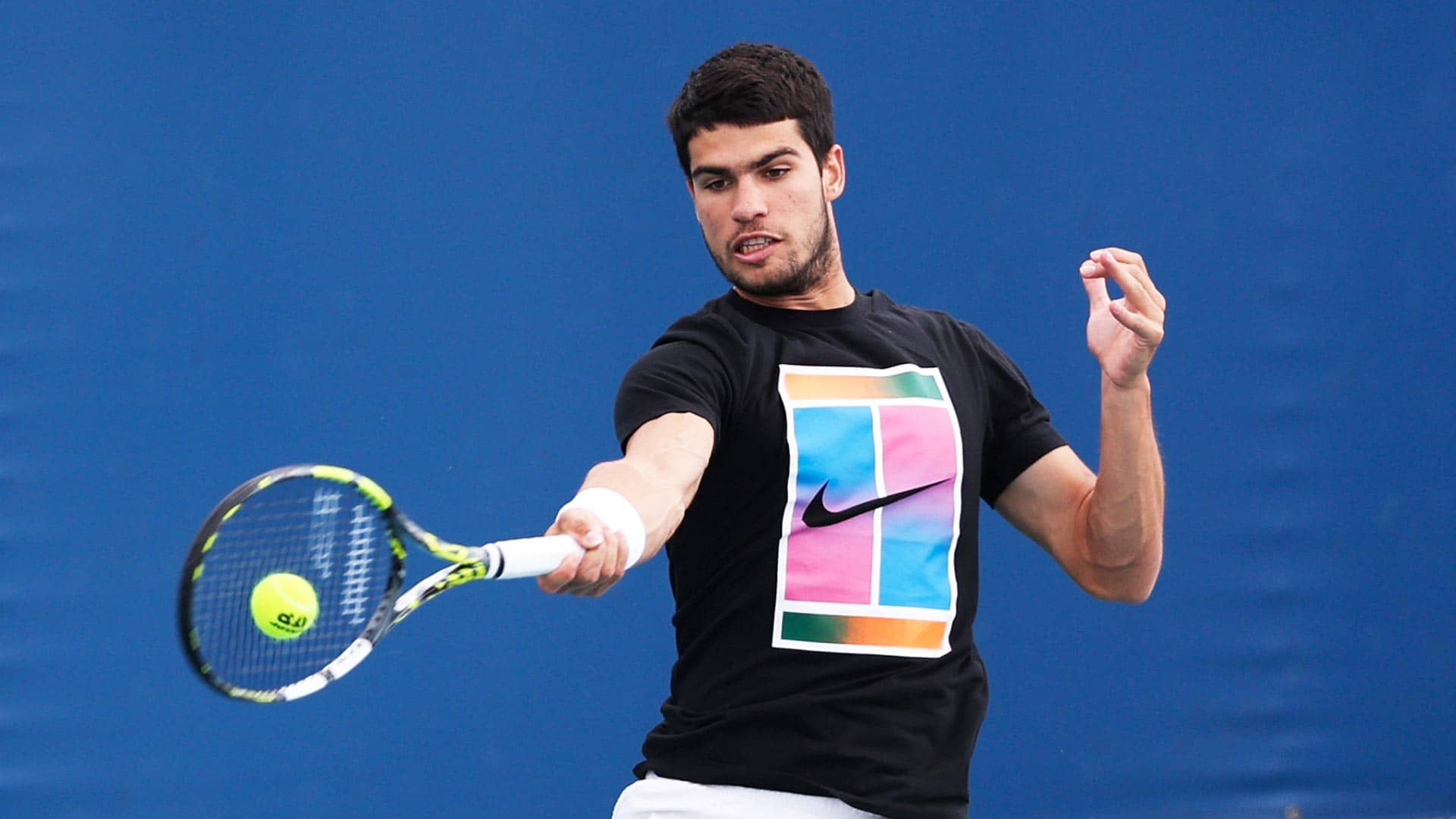 Carlos Alcaraz plays Roberto Carballes Baena on Saturday in Miami.