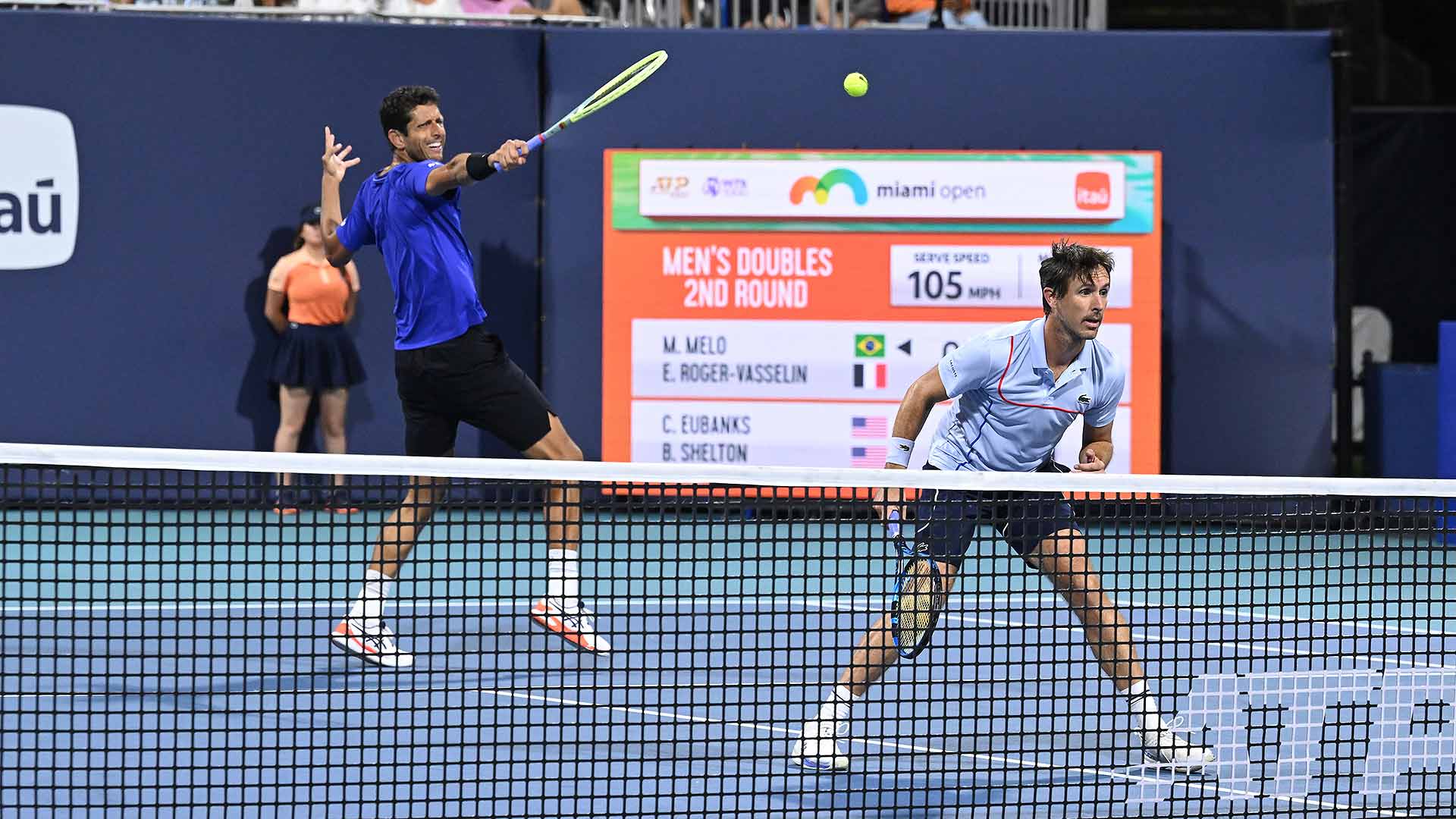 Marcelo Melo and Edouard Roger-Vasselin reach the Miami quarter-finals.