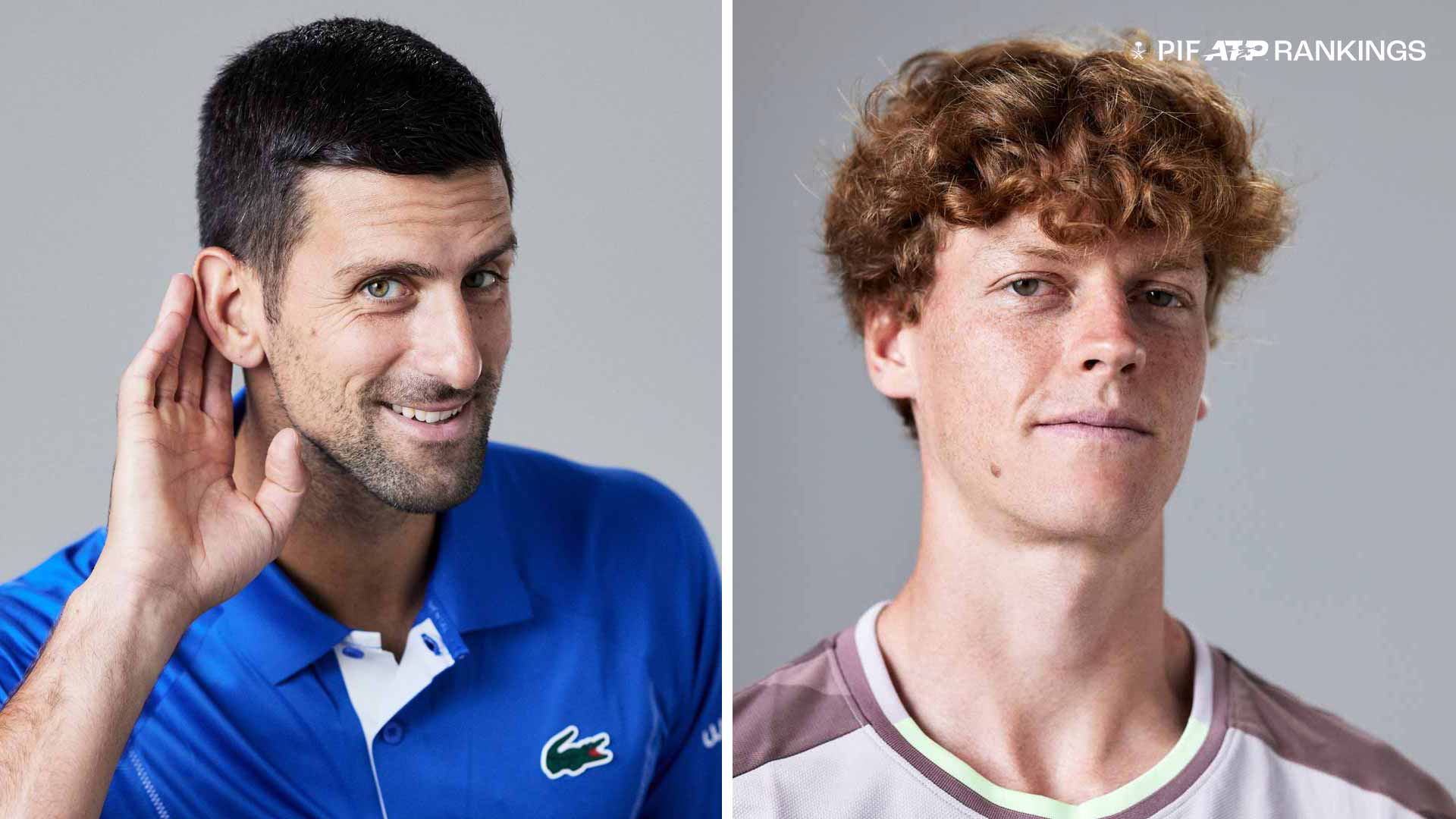 Novak Djokovic and Jannik Sinner are the top two players in the PIF ATP Rankings.