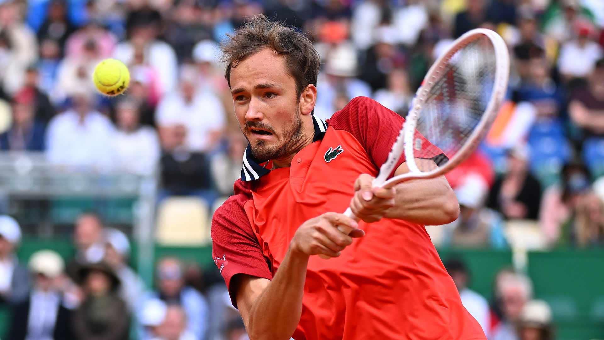 Daniil Medvedev rallies from behind in the second set to defeat Gael Monfils.