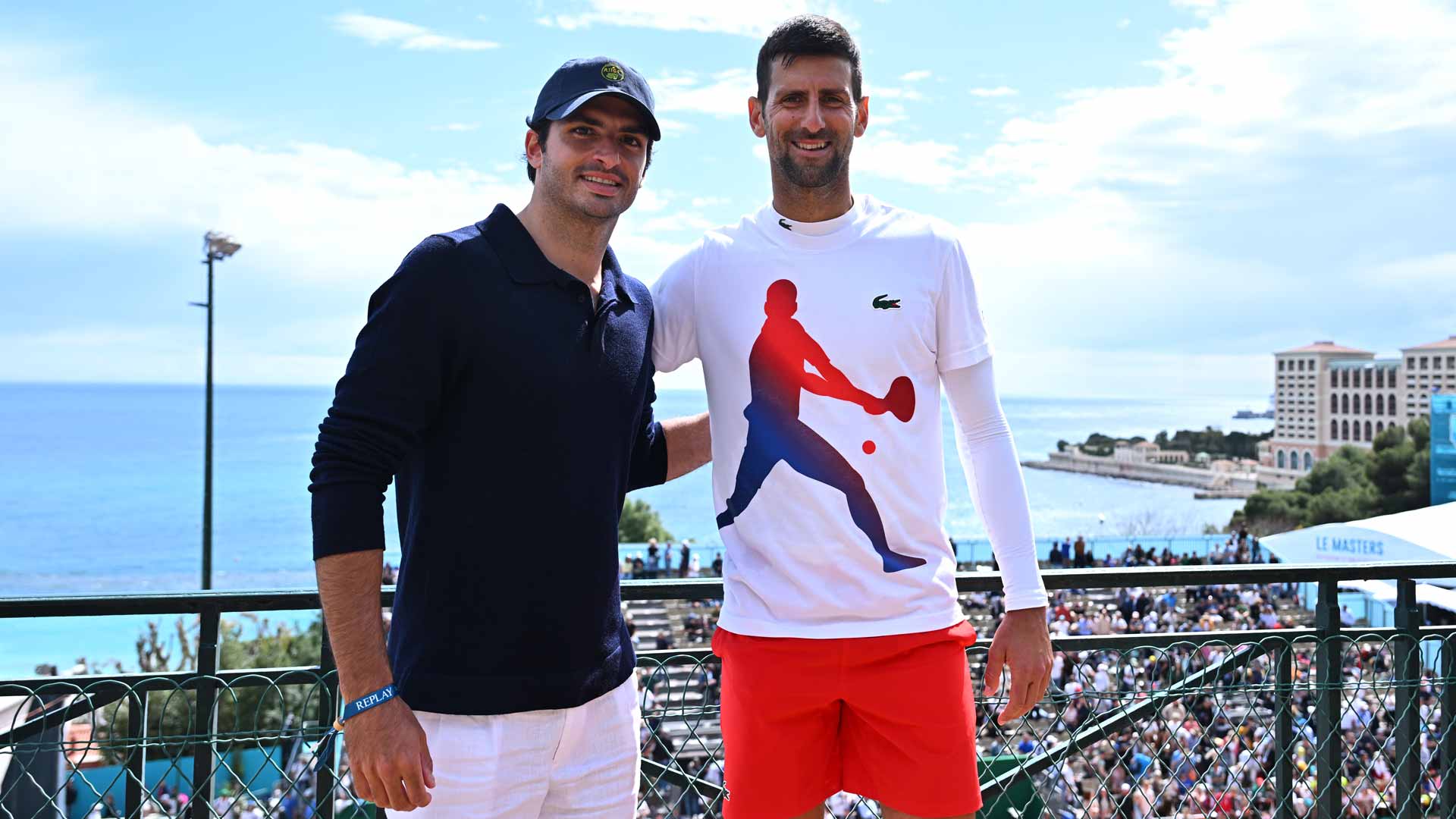 Djokovic y Sinner conocen a Carlos Sainz en Montecarlo