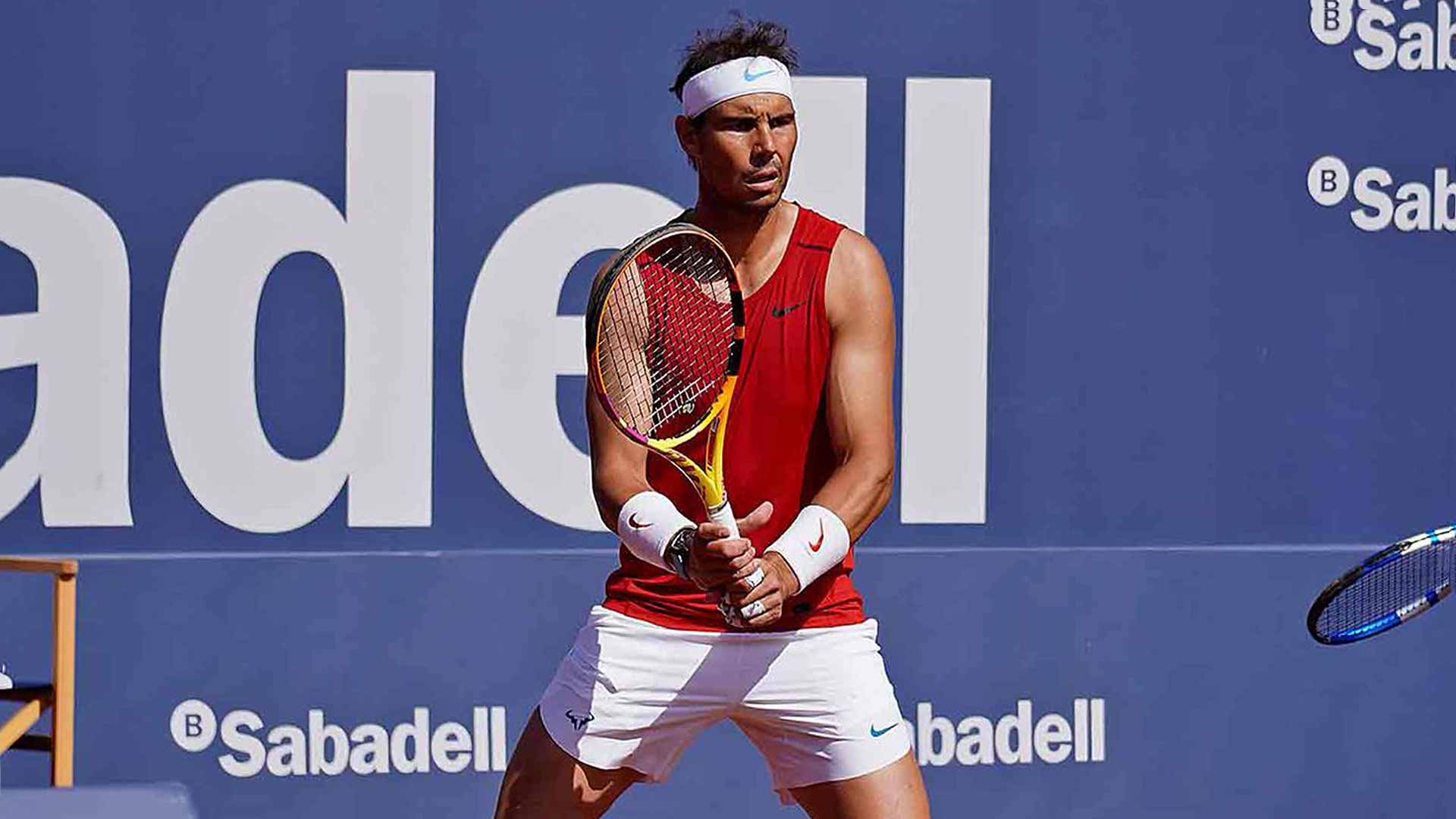 Rafael Nadal practising this week at the Barcelona Open Banc Sabadell.