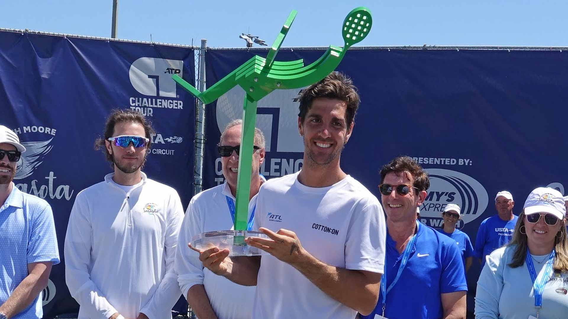 <a href='https://www.atptour.com/en/players/thanasi-kokkinakis/kd46/overview'>Thanasi Kokkinakis</a> is crowned champion at the <a href='https://www.atptour.com/en/scores/archive/sarasota/5069/2024/results'>Elizabeth Moore Sarasota Open</a>.