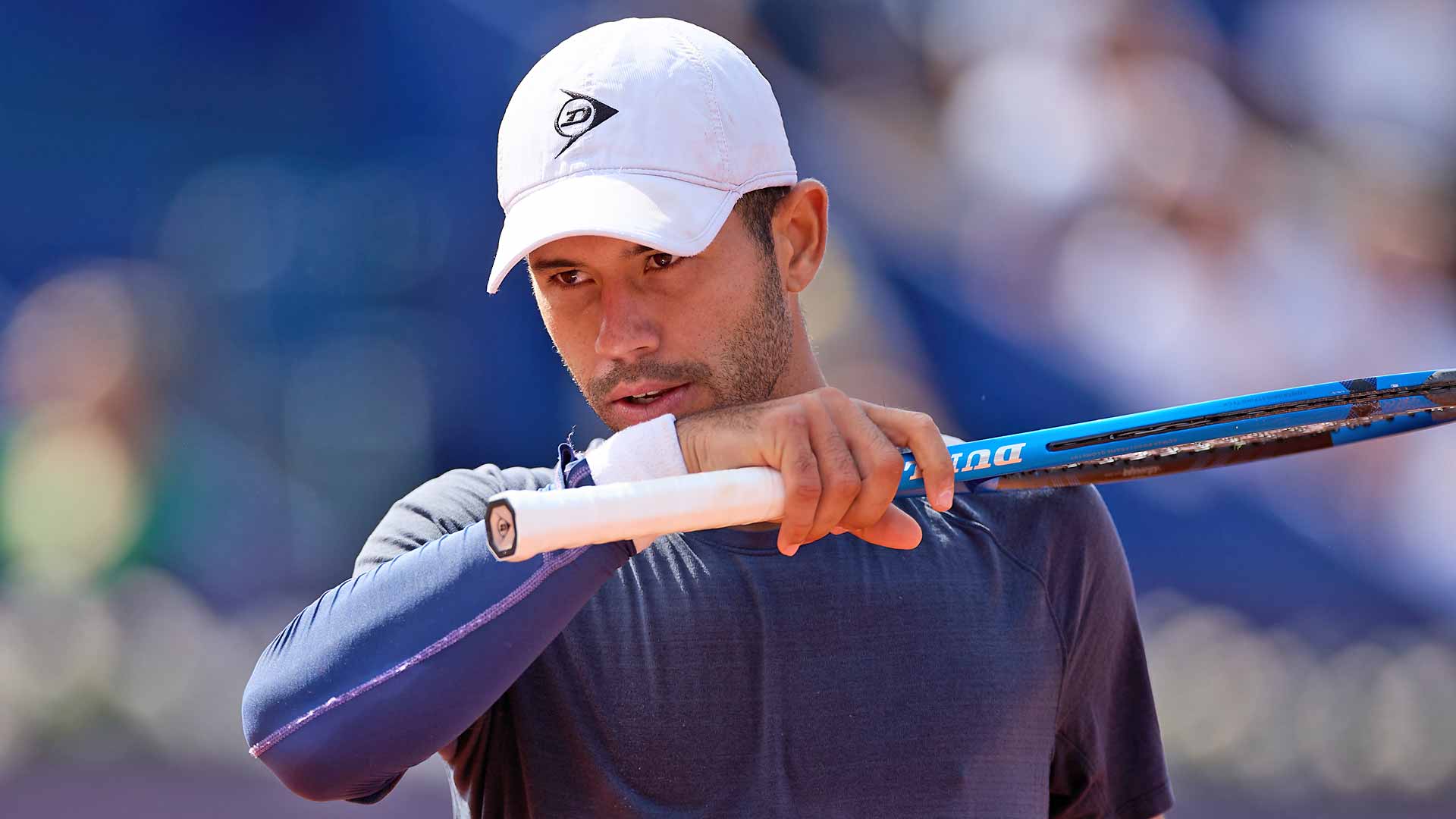 Nick Hardt during his victorious ATP Tour main-draw debut on Monday in Barcelona.