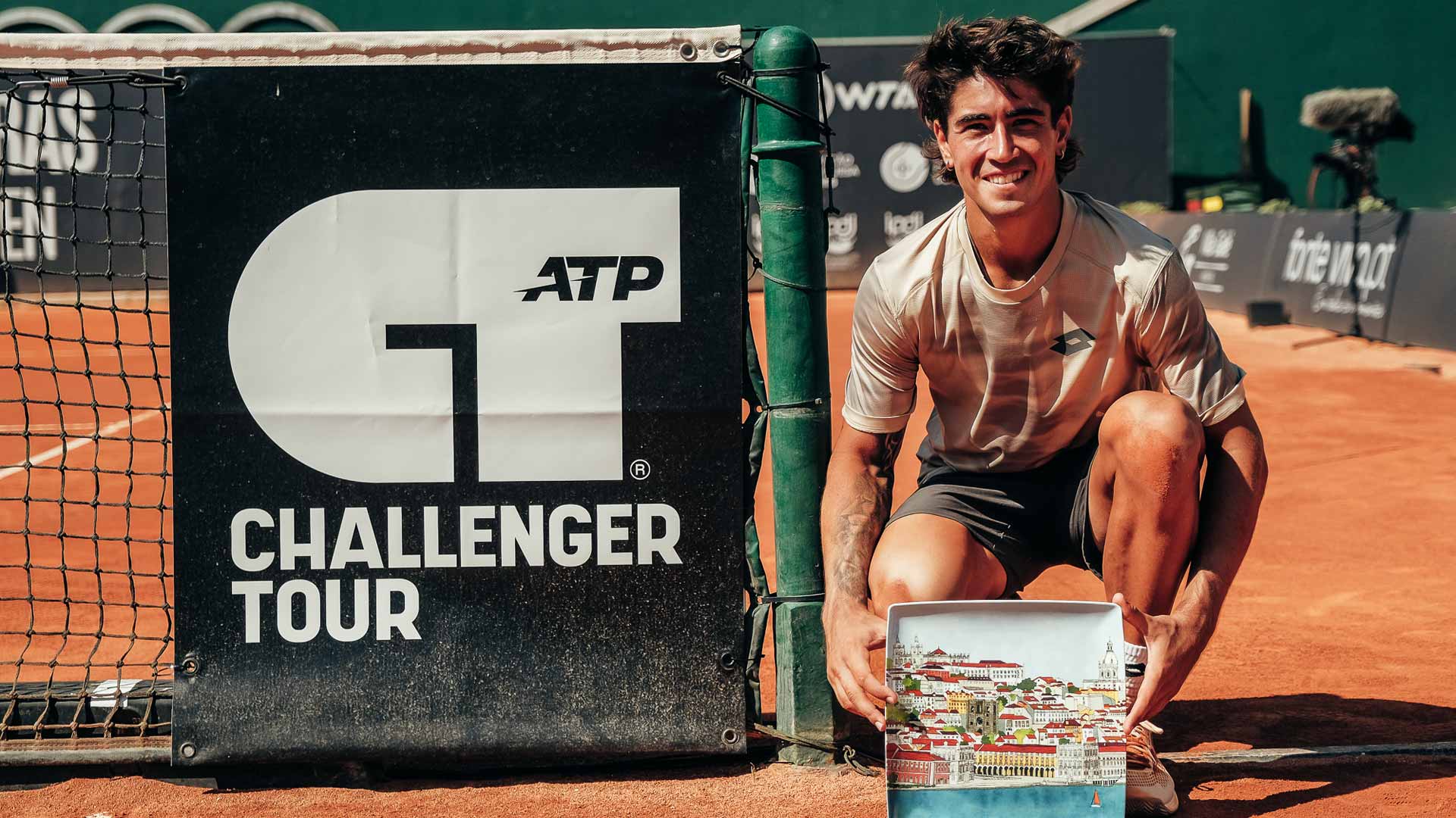 <a href='https://www.atptour.com/en/players/francisco-comesana/c0df/overview'>Francisco Comesana</a> is crowned champion at the Challenger 125 in Oeiras, Portugal.