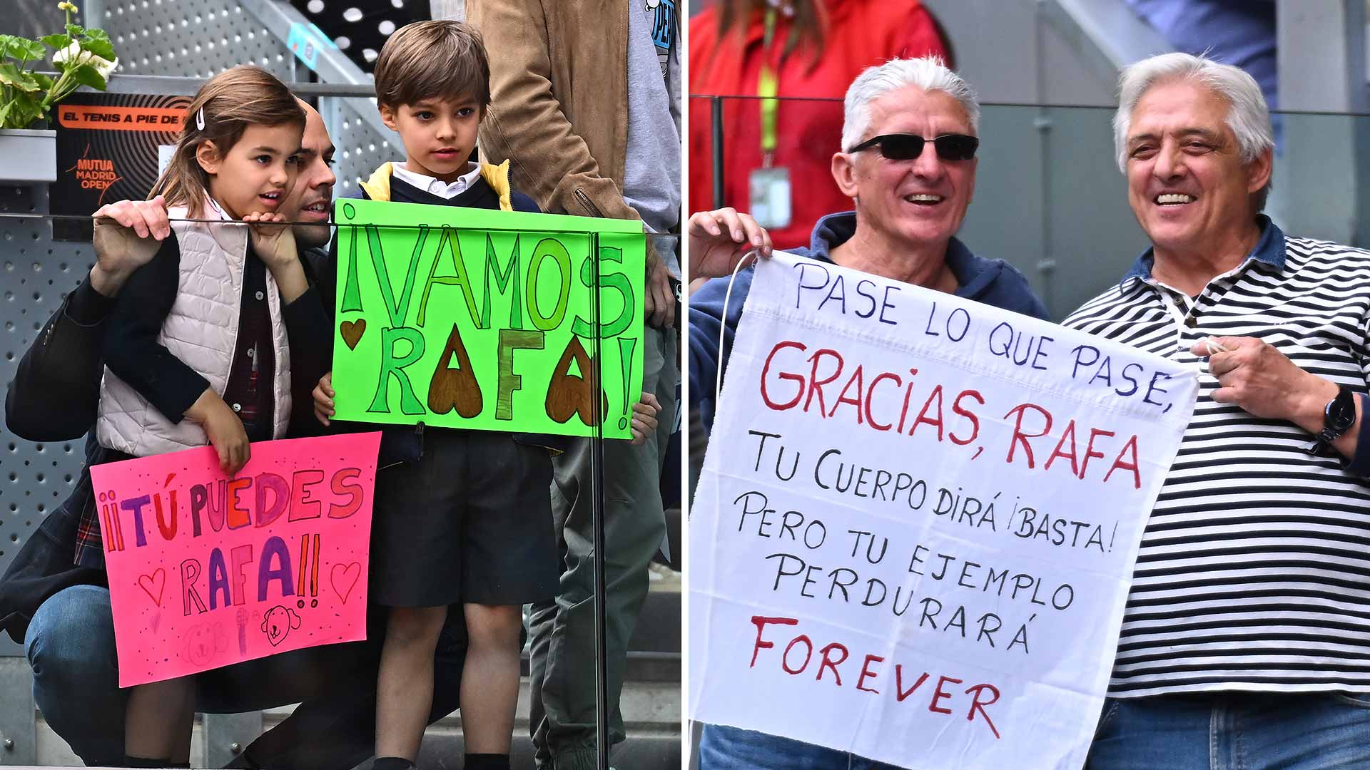 Les fans de tous âges montrent leur soutien à Rafael Nadal à Madrid.