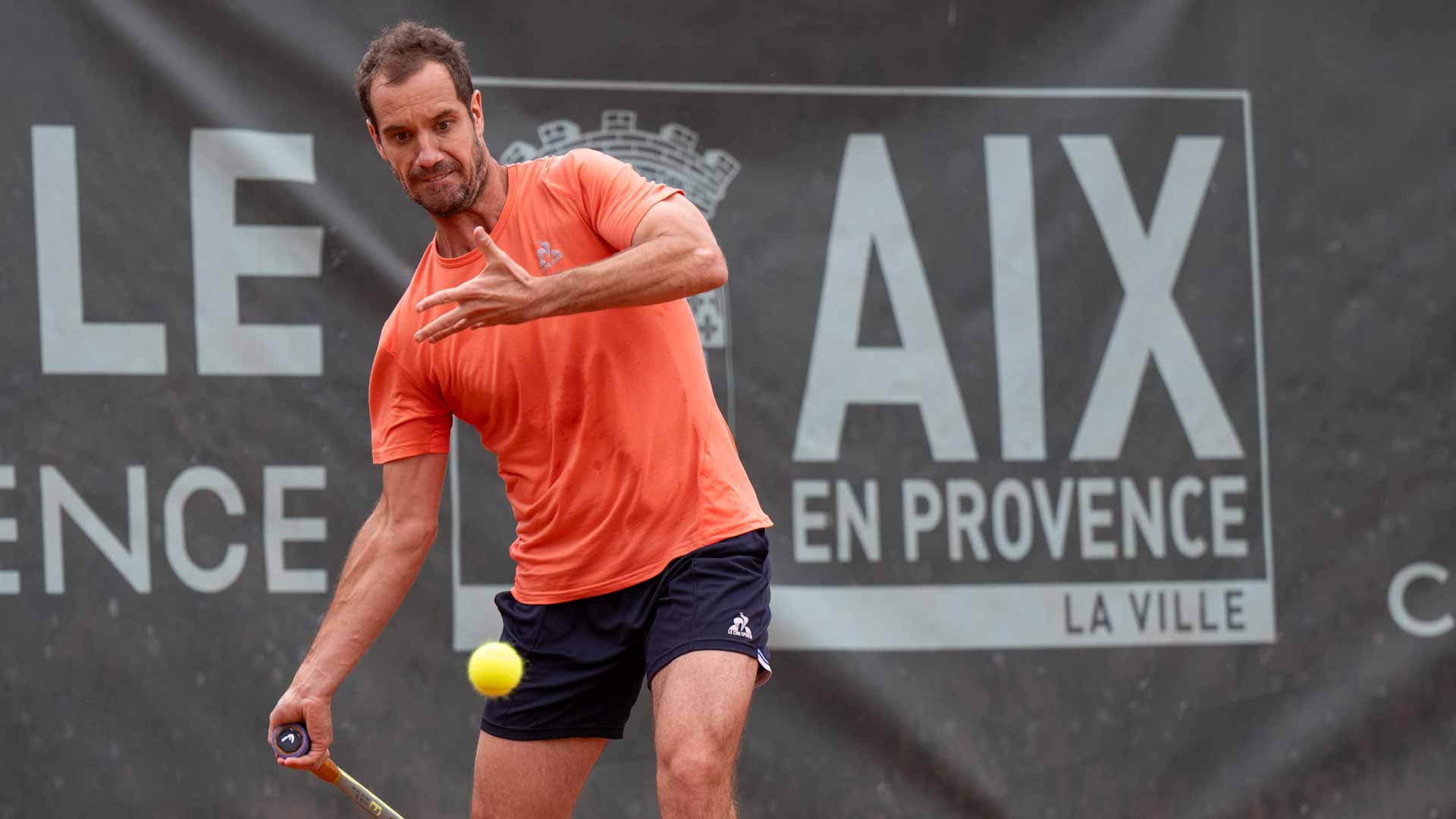 Richard Gasquet at the Aix-en-Provence Challenger.