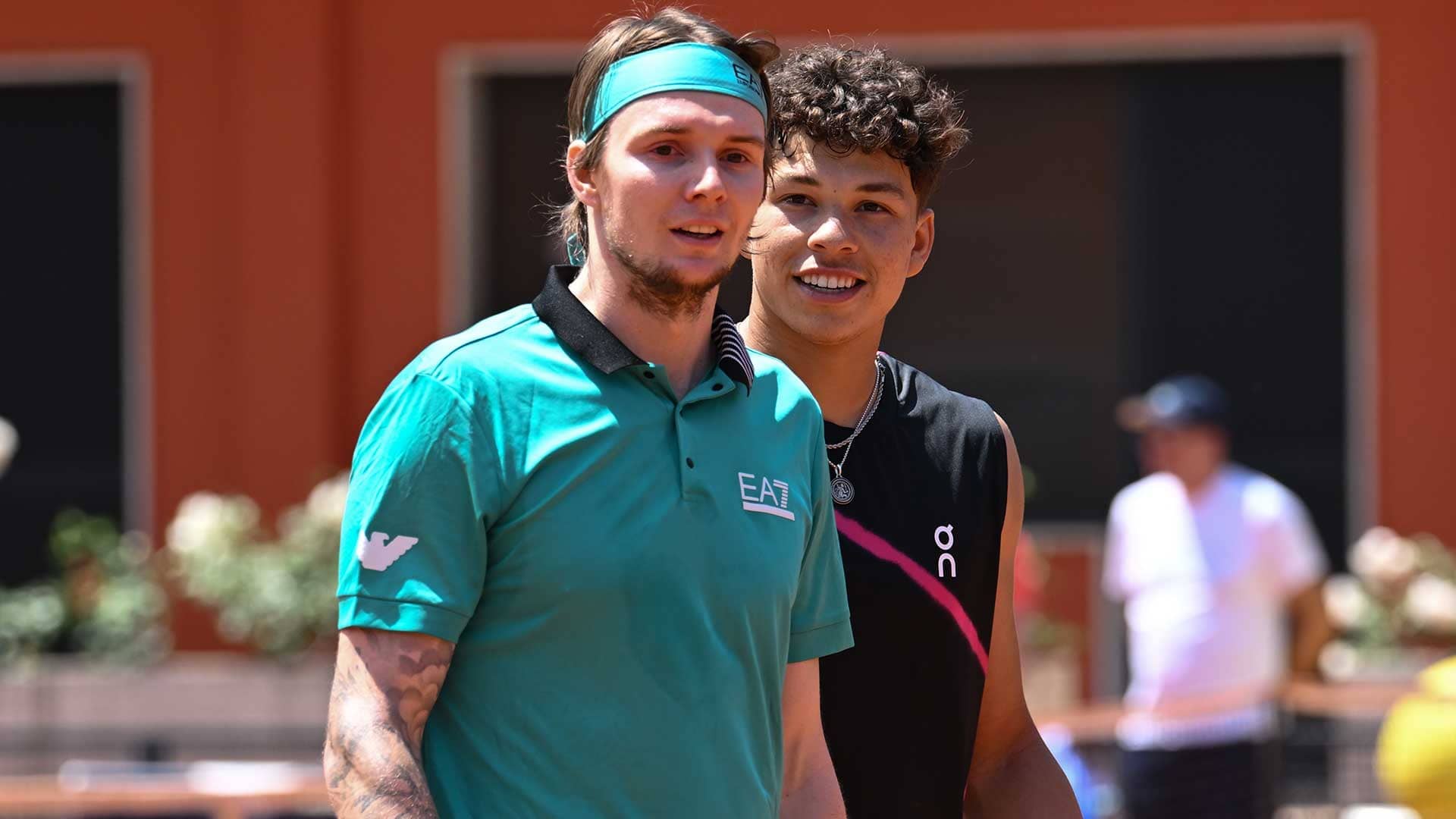 Alexander Bublik and Ben Shelton in action in Rome.