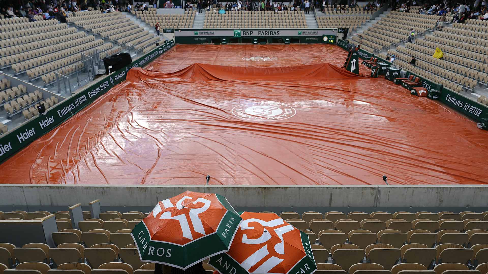 La pluie interrompt le jeu lundi sur les courts extérieurs de Roland Garros |  Tournée ATP