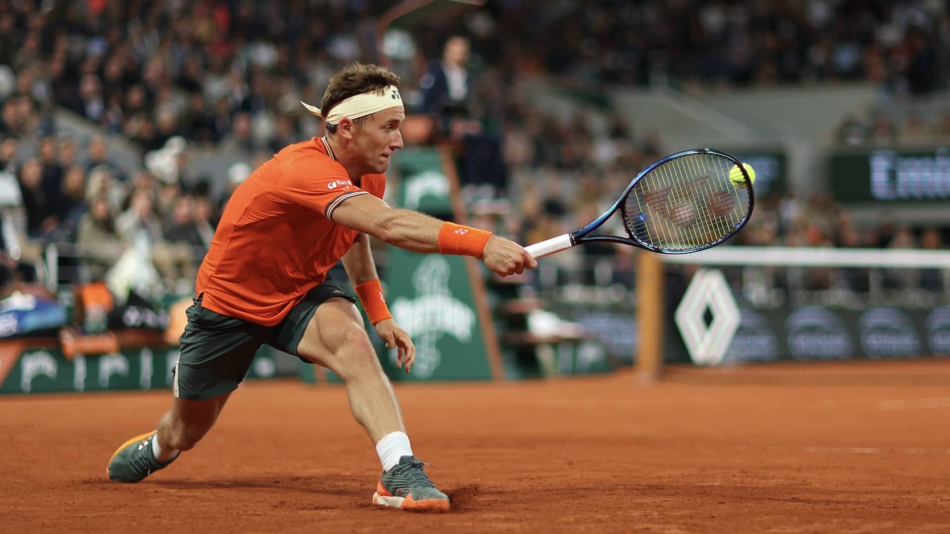Ruud, durante su estreno en Roland Garros.