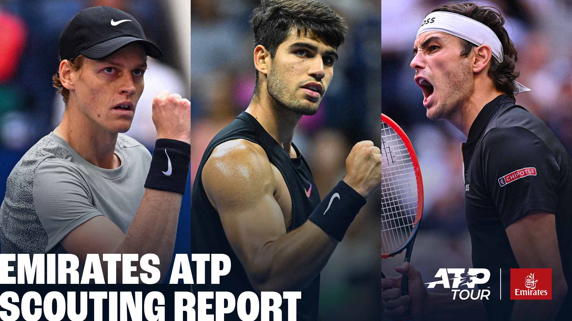 Jannik Sinner, Carlos Alcaraz y Taylor Fritz compiten esta semana en la gira asiática.