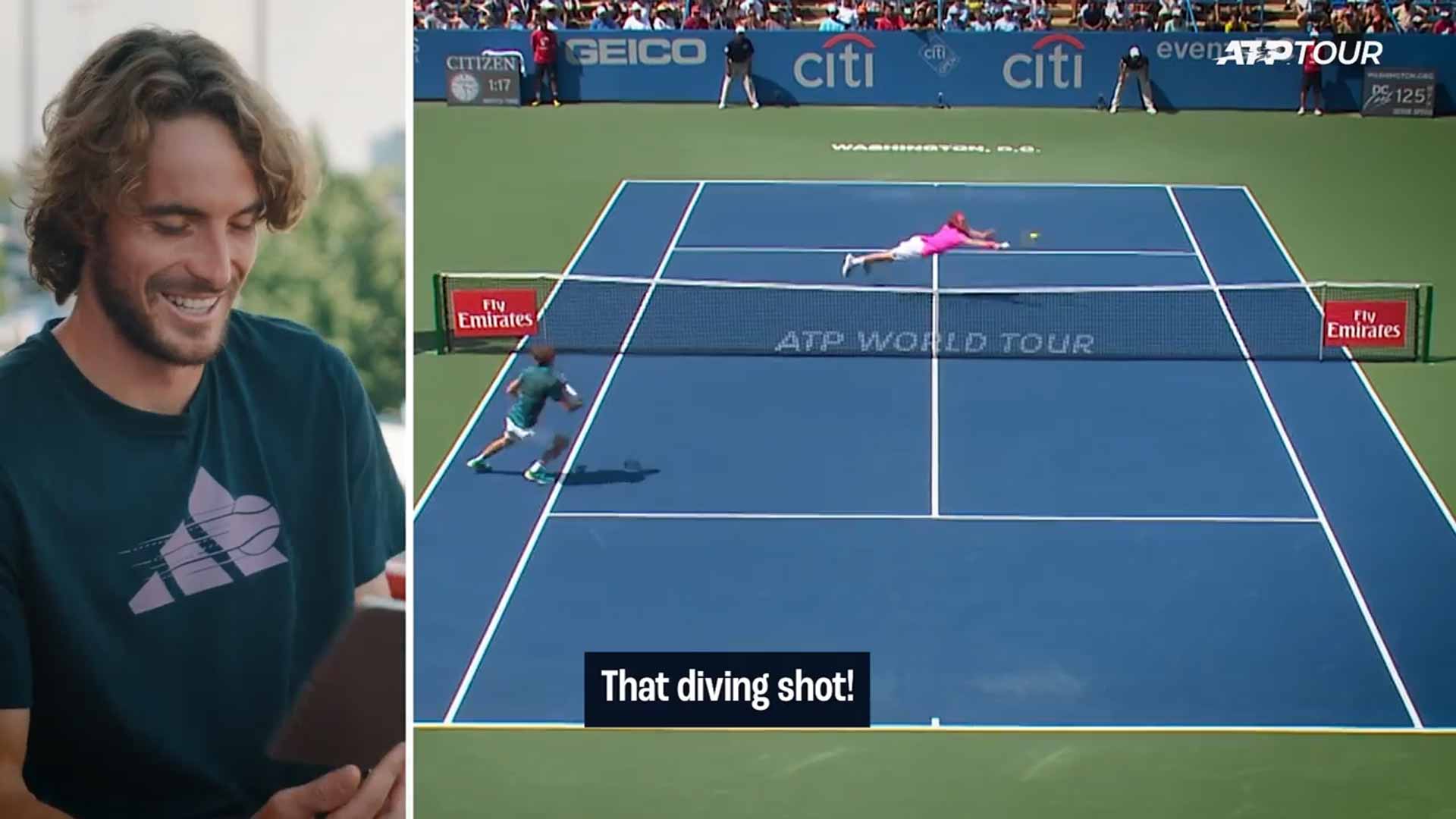 Stefanos Tsitsipas has hit plenty of diving volleys in his career.