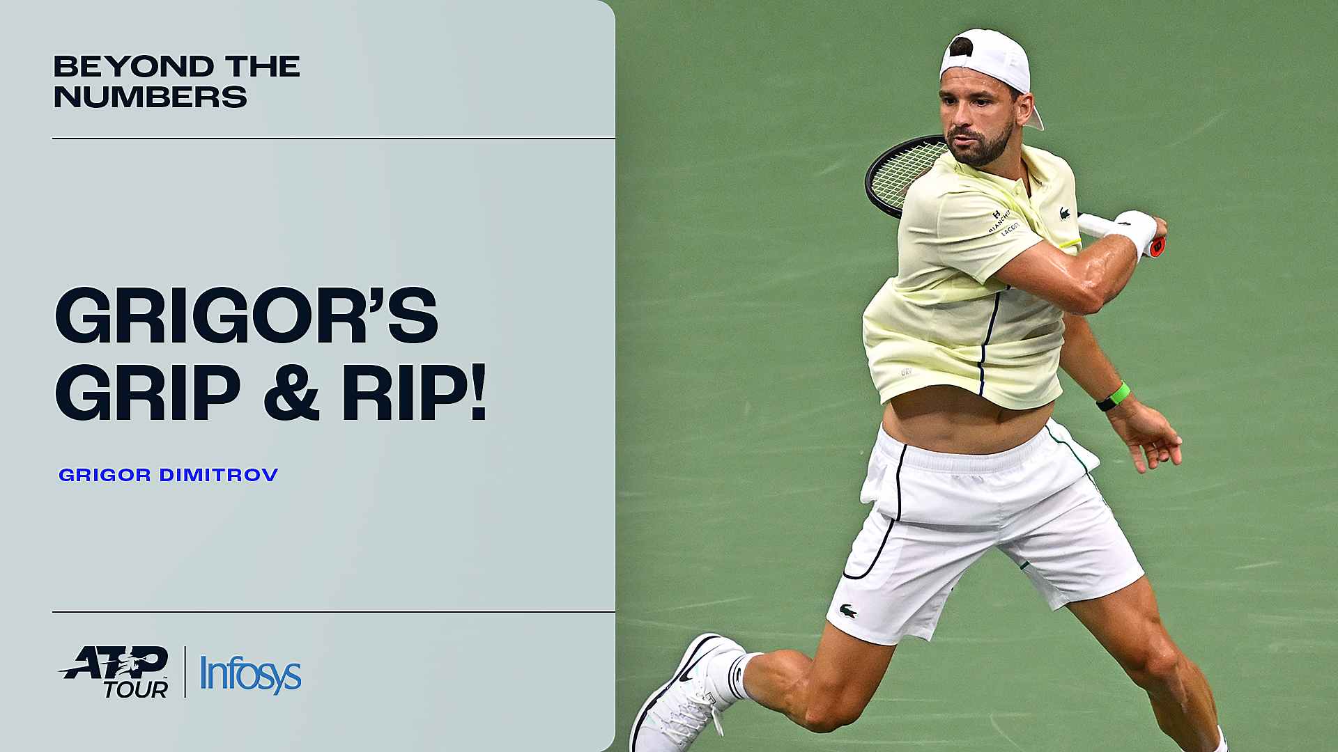 Grigor Dimitrov hits a bigger forehand than anyone on the ATP Tour.